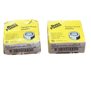 Lot of 2 Bussmann SA-8 Buss Fuses Tamper-Proof Adaptors, 4 Pieces Per Box