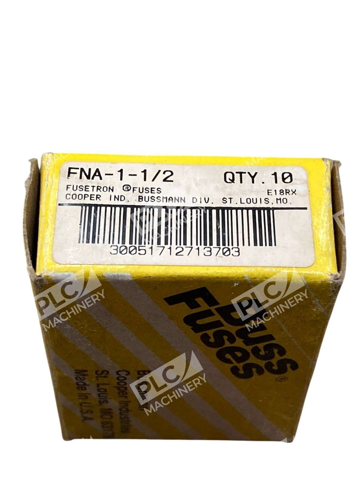 Bussmann FNA-1-1/2 Time Delay Fuse, 10 Pieces Per Box