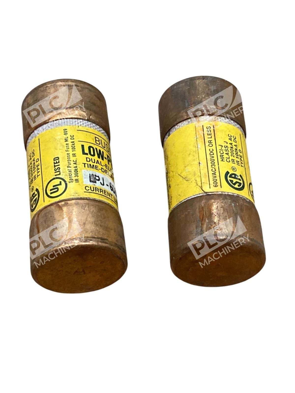 Lot of 2 Bussmann LPJ-60SP Low-Peak Dual-Element Time-Delay Fuse