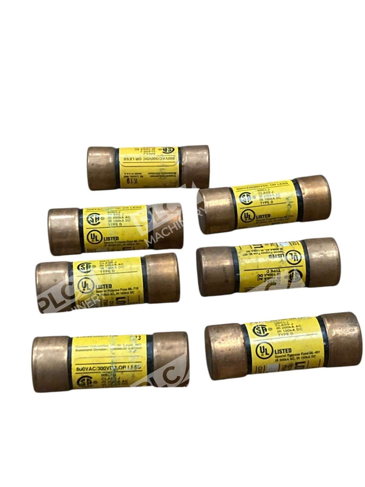 Lot of 7 Bussmann LPJ-5SP Dual Element Time-Delay Current Limiting Fuse