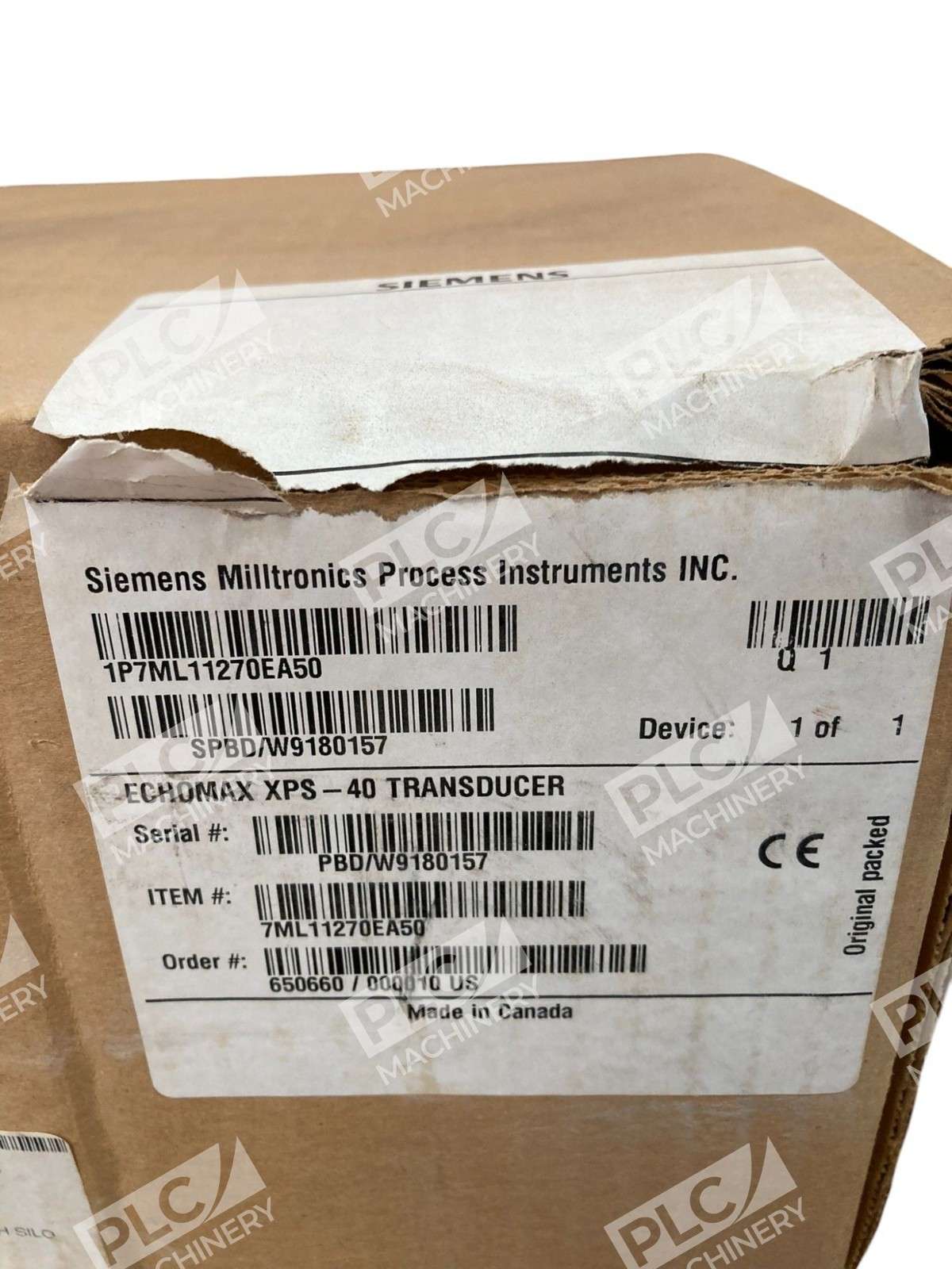 Siemens 7ML11270EA50 XPS-40 Ultrasonic Transducer