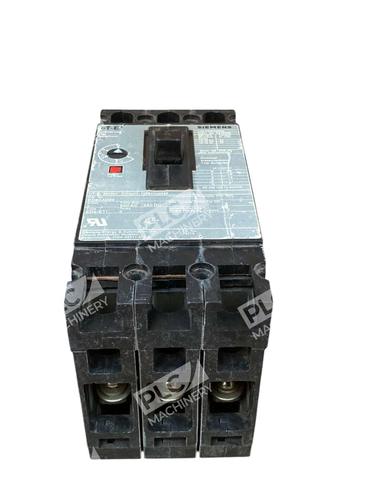 Siemens ED63A002 I-T-E Motor Circuit Interrupter Type ED6-ETI - Image 4