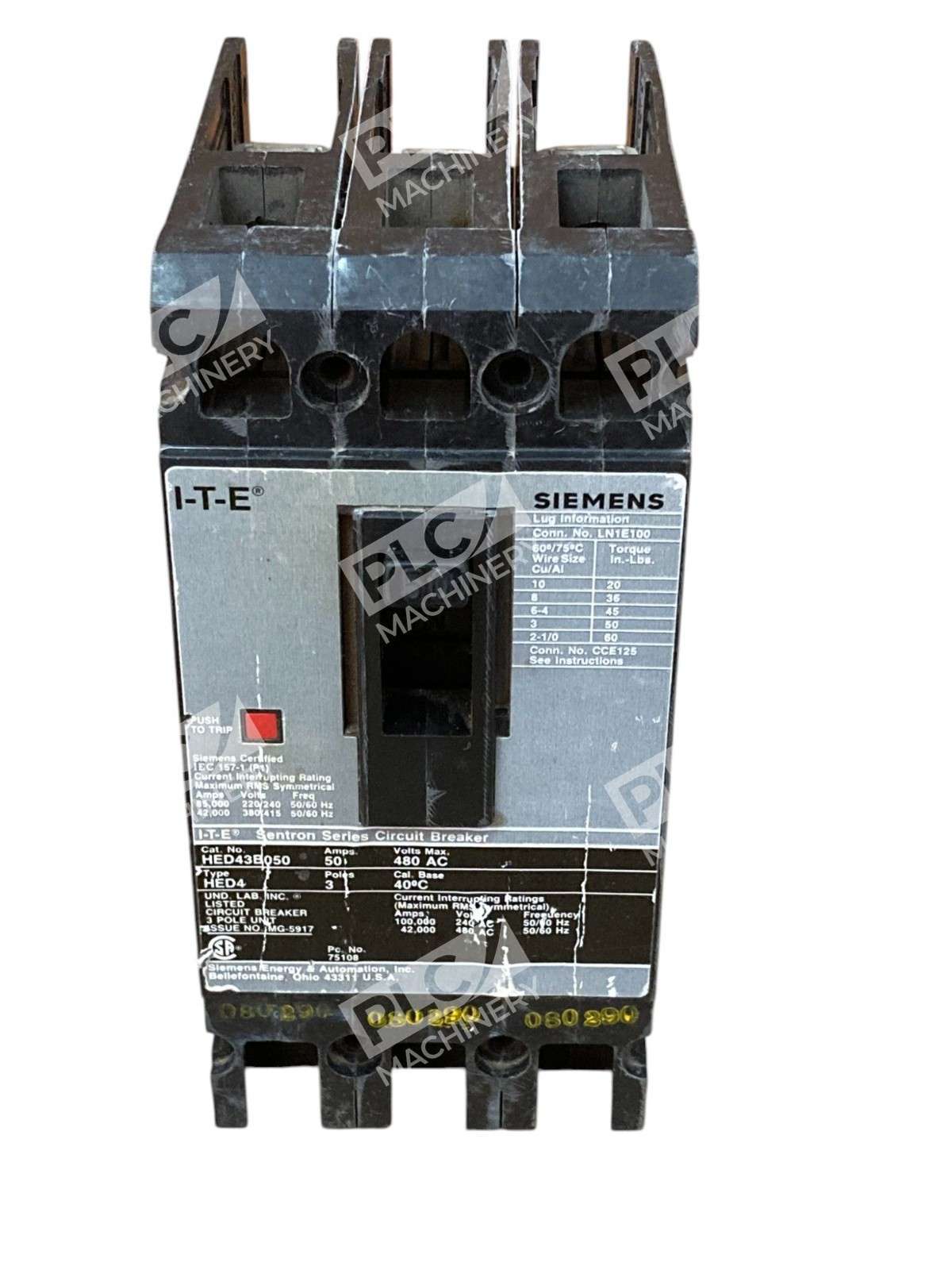 Siemens HED43B050 I-T-E Sentron Series Circuit Breaker - Image 7