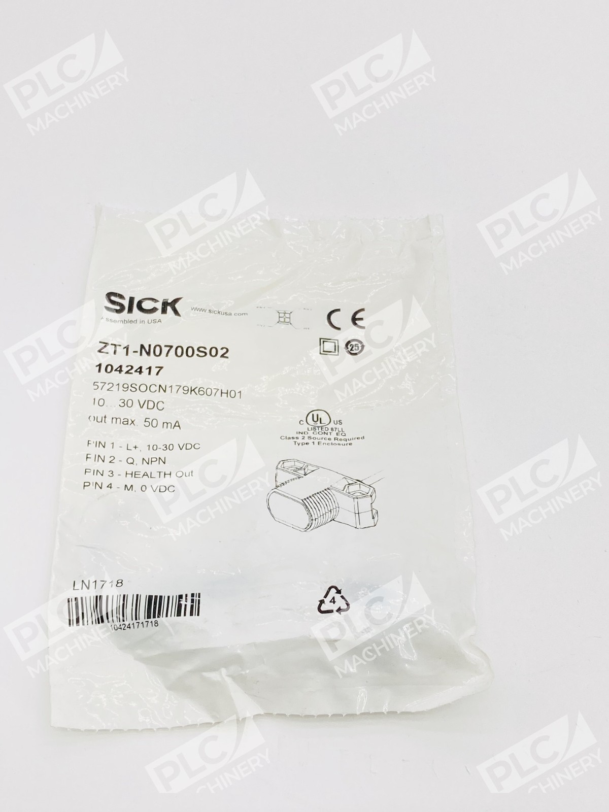 Sick ZT1-N0700S02 Photoelectric Proximity Sensor 1042417