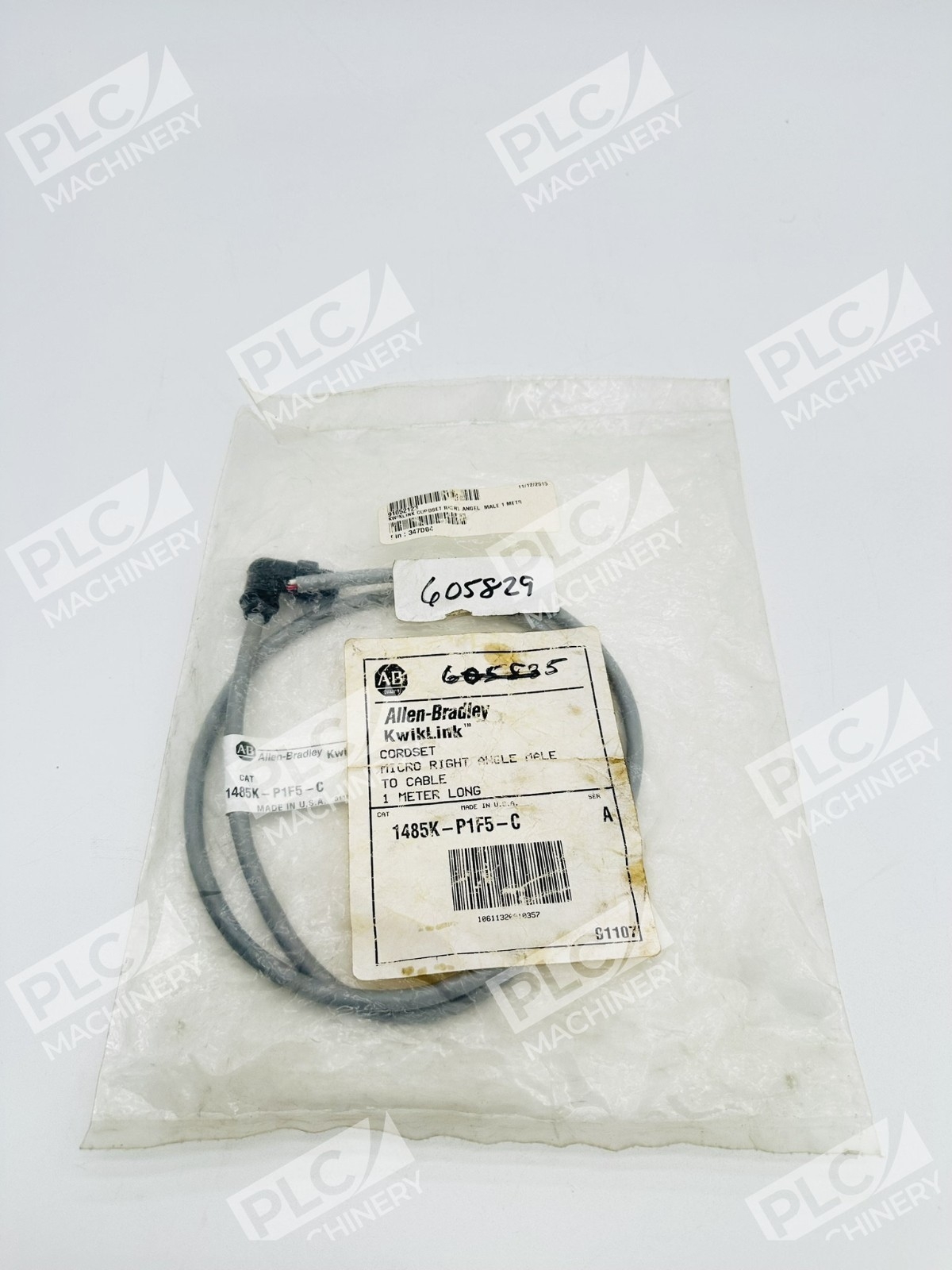 Allen Bradley 1485K-P1F5-C KwikLink Male to Cable Cordset 1m Ser A