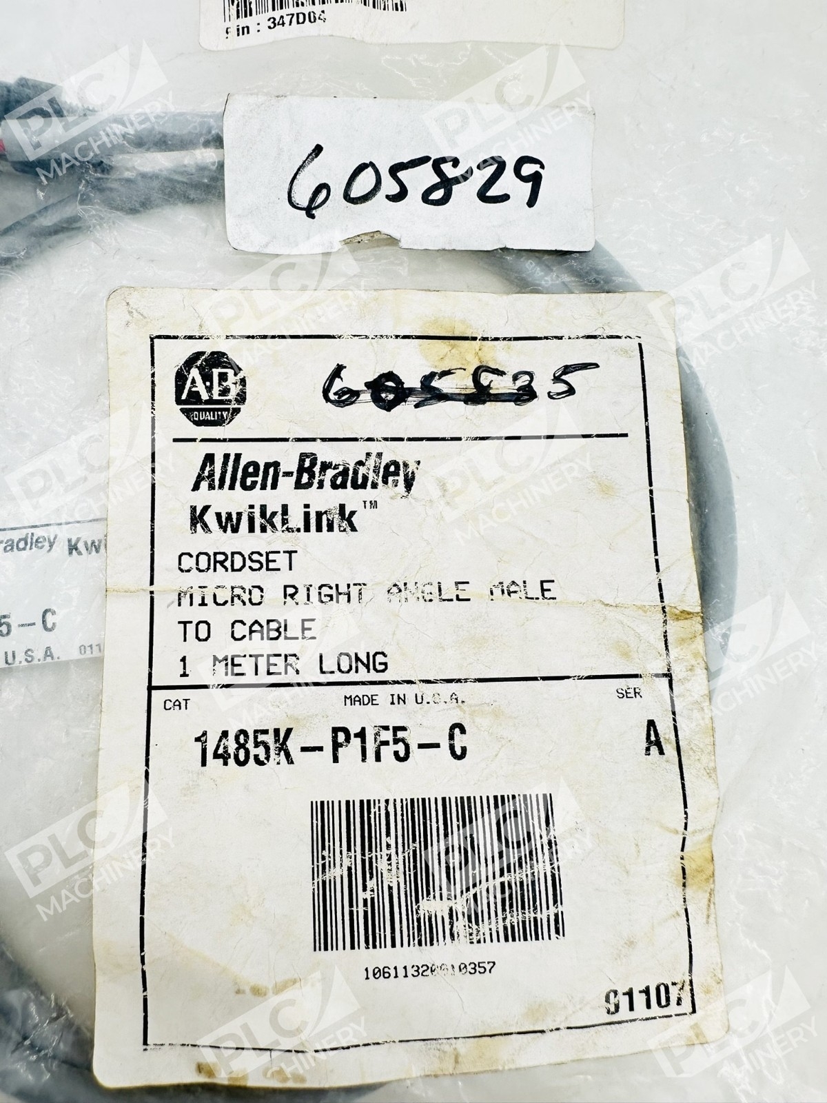 Allen Bradley 1485K-P1F5-C KwikLink Male to Cable Cordset 1m Ser A - Image 2