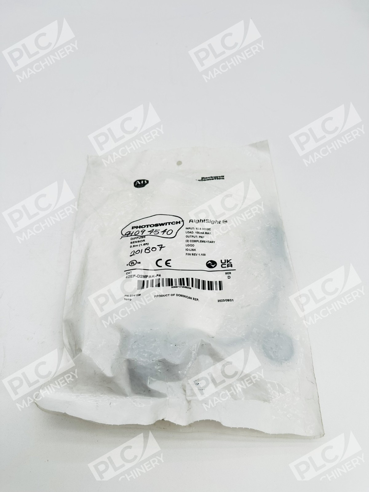 Allen Bradley 42EF-D2MPAK-F4 Photoswitch RightSight Diffuse Sensor Ser D