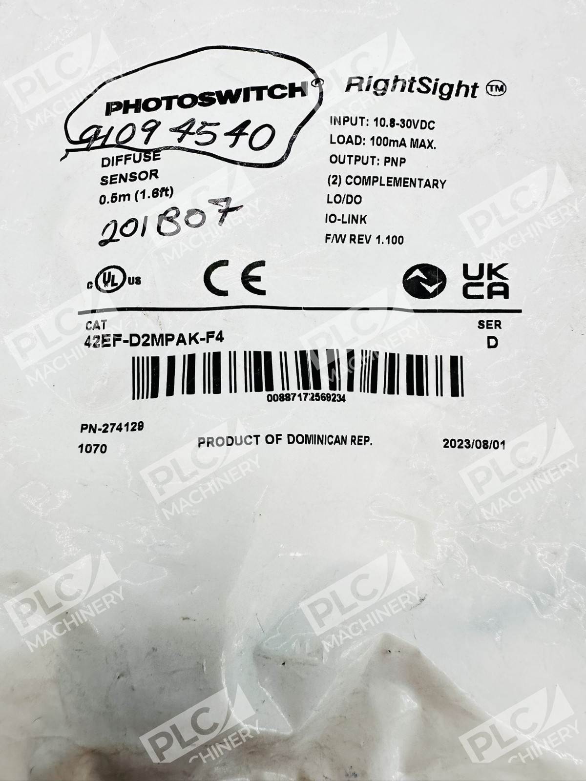 Allen Bradley 42EF-D2MPAK-F4 Photoswitch RightSight Diffuse Sensor Ser D - Image 3