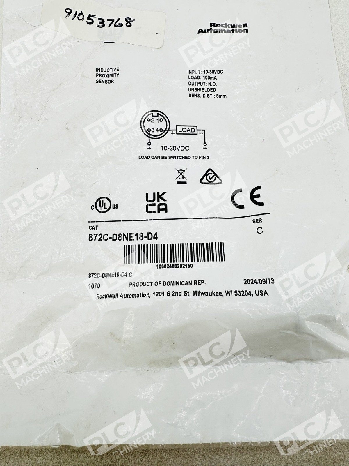 Allen Bradley 872C-D8NE18-D4 Inductive Proximity Sensor Ser C - Image 3