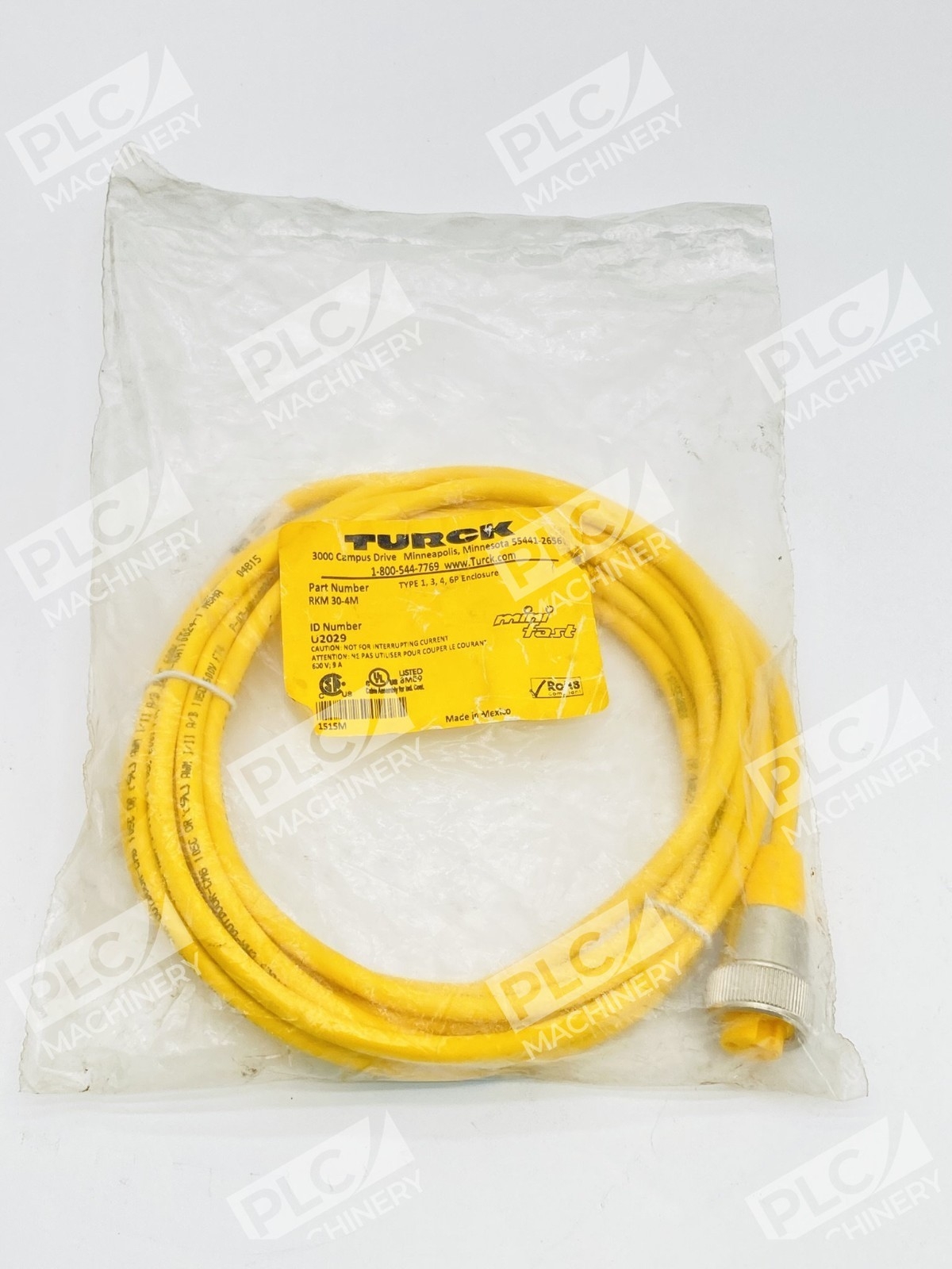 Turck RKM 30-4M Minifast Cordset 3-Pin Female 4m Industrial Cable