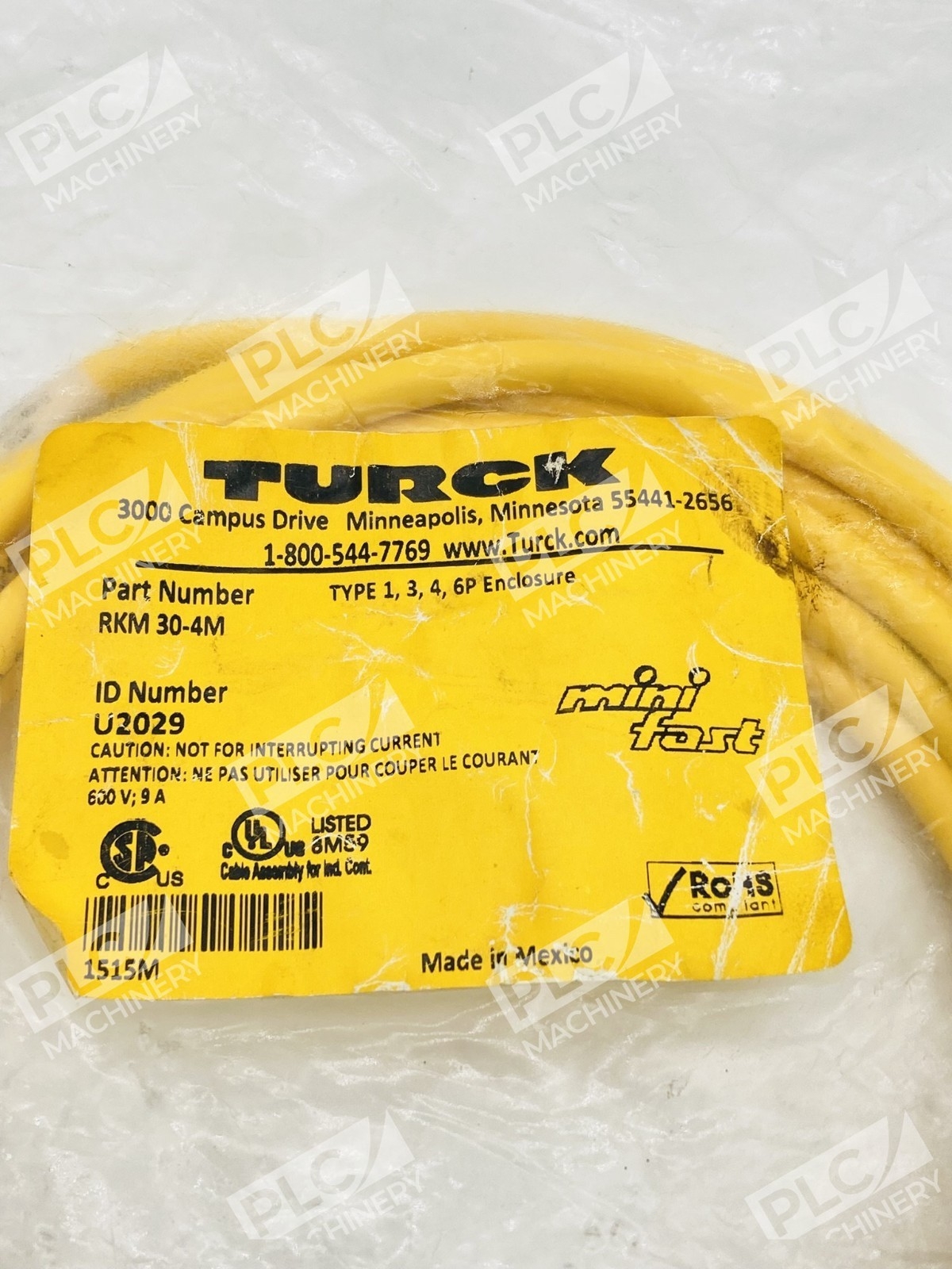 Turck RKM 30-4M Minifast Cordset 3-Pin Female 4m Industrial Cable - Image 2