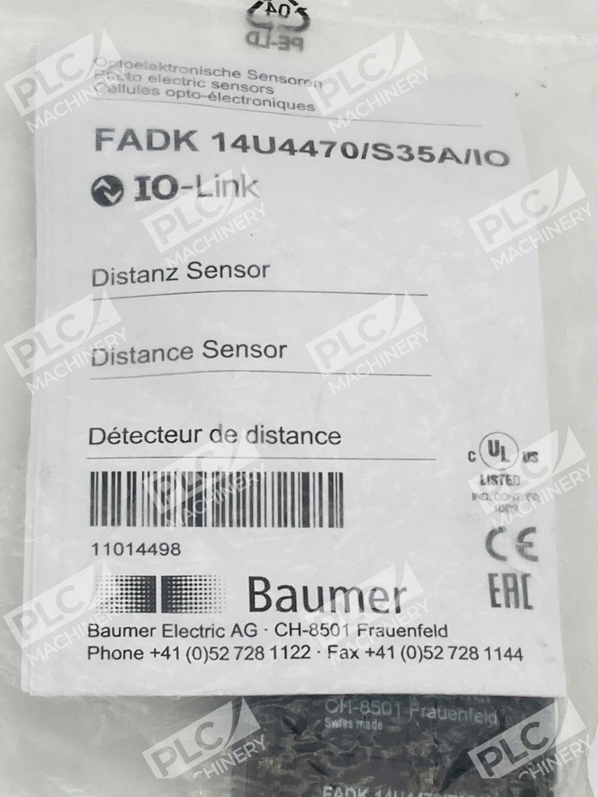 Baumer FADK 14U4470/S35A/IO Photoelectric Distance Sensor - Image 2