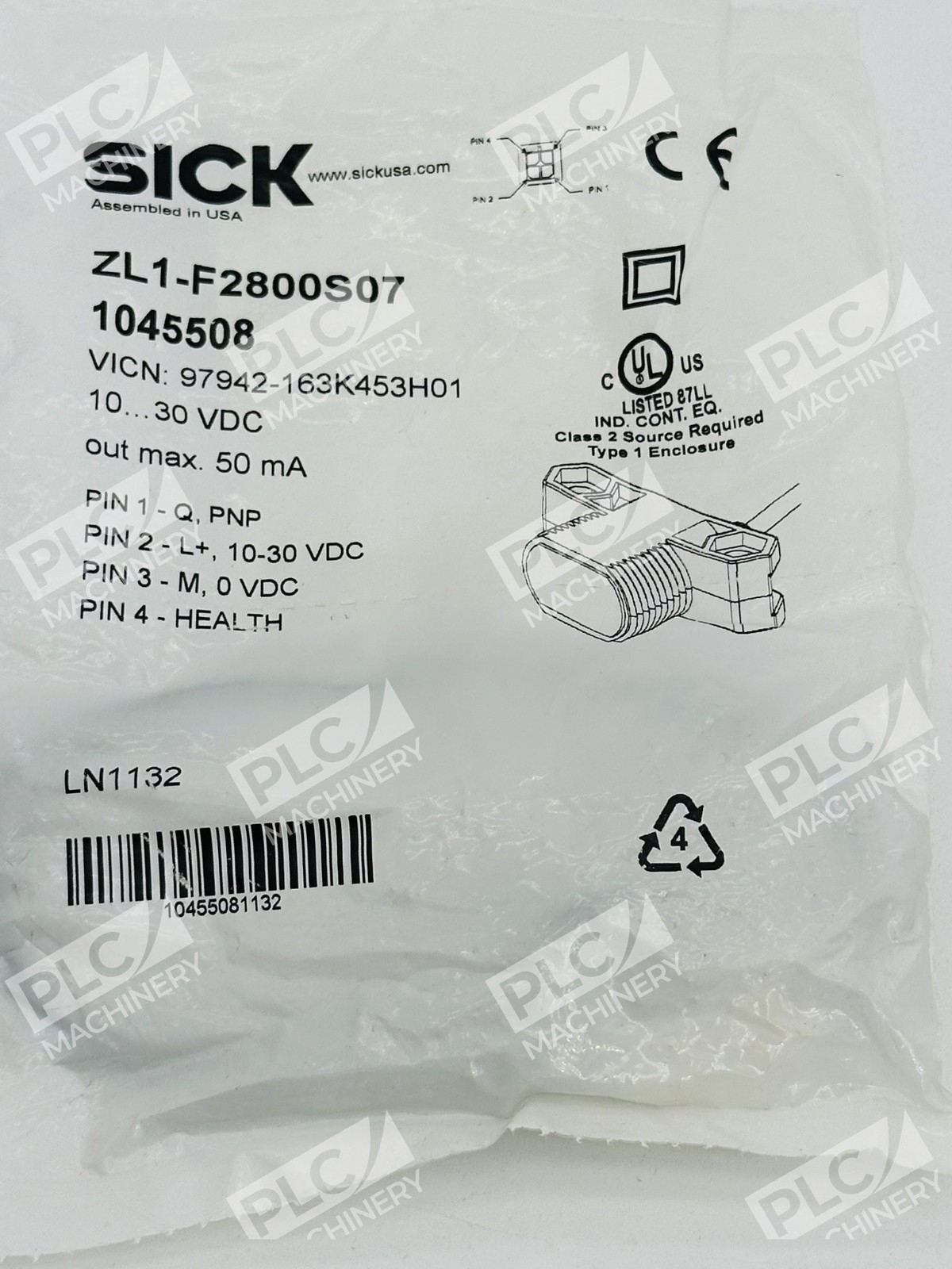 Sick ZL1-F2800S07 Photoelectric Proximity Sensor Switch 1045508 Lot of 3 - Image 2