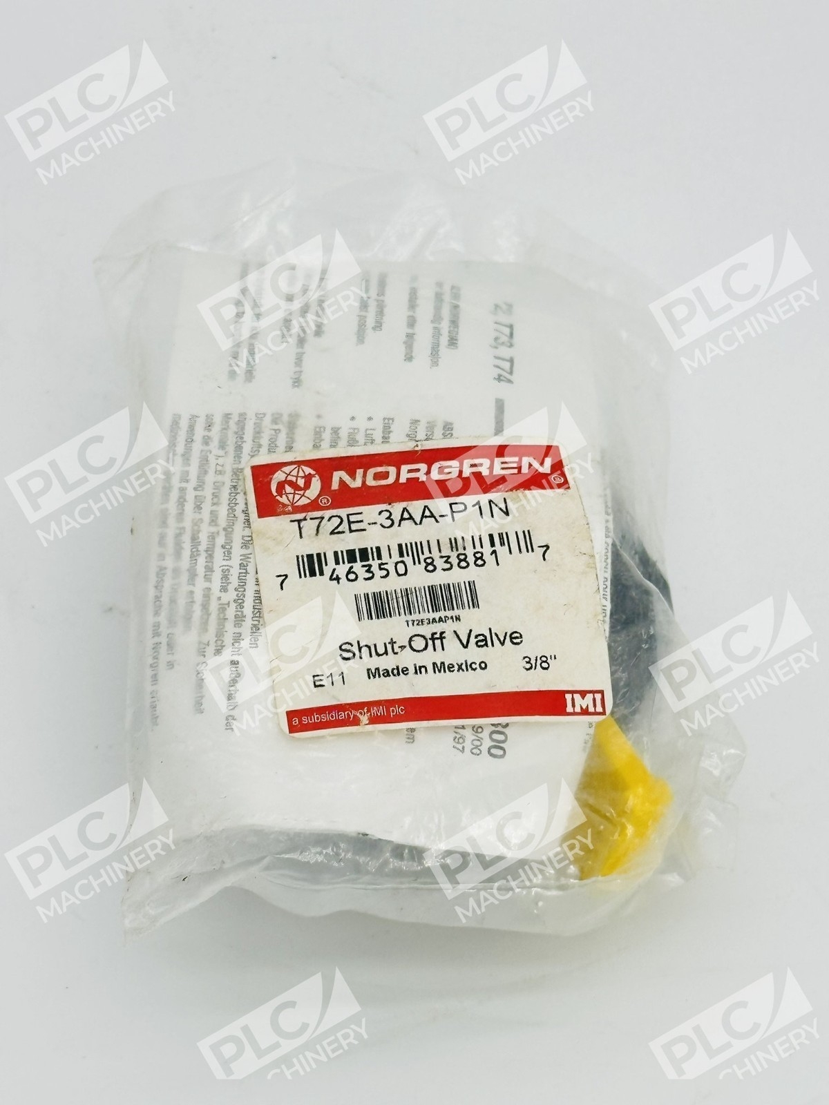Norgren T72E-3AA-P1N Pneumatic Shut-Off Valve 3/8" Excelon Series