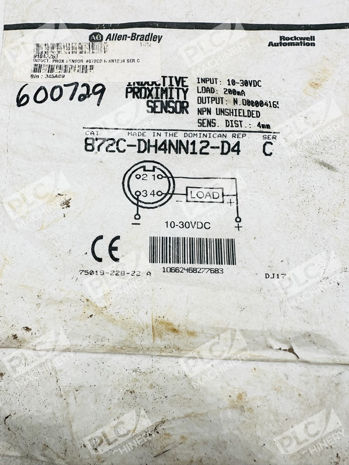 Allen Bradley 872C-DH4NN12-D4 Inductive Proximity Sensor Ser C - Image 3
