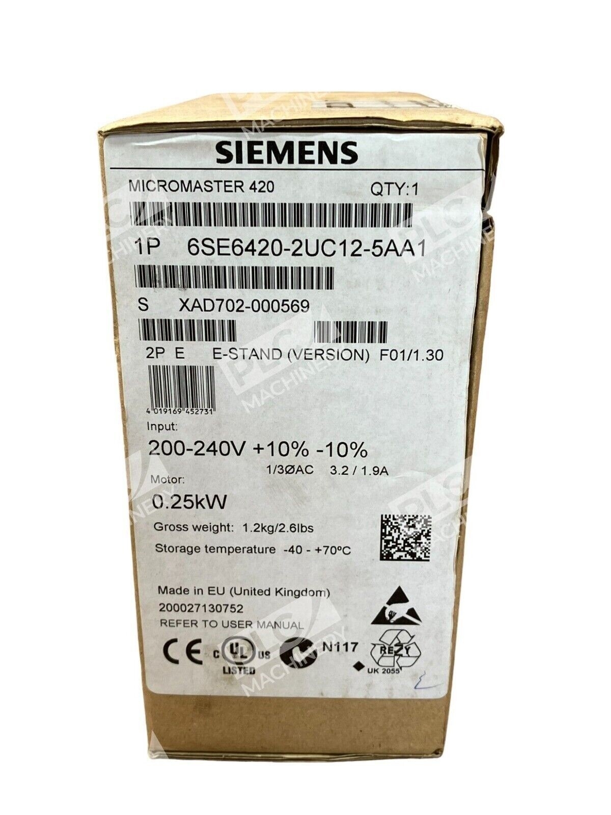 Siemens 6SE6420-2UC12-5AA1 Micromaster 420