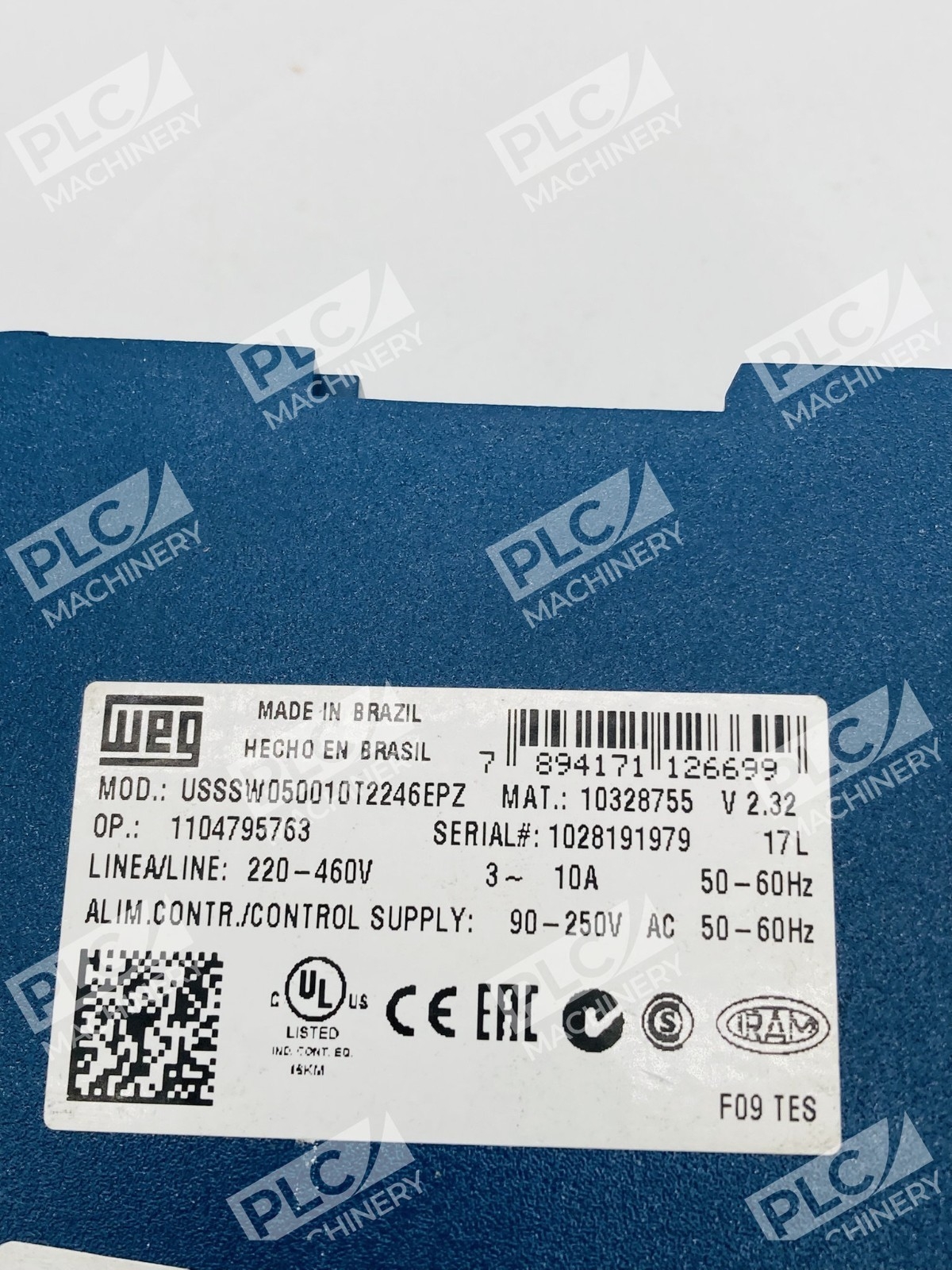 WEG SSW05 USSSW050010T2246EPZ Soft Starter 10A 220-460V - Image 9