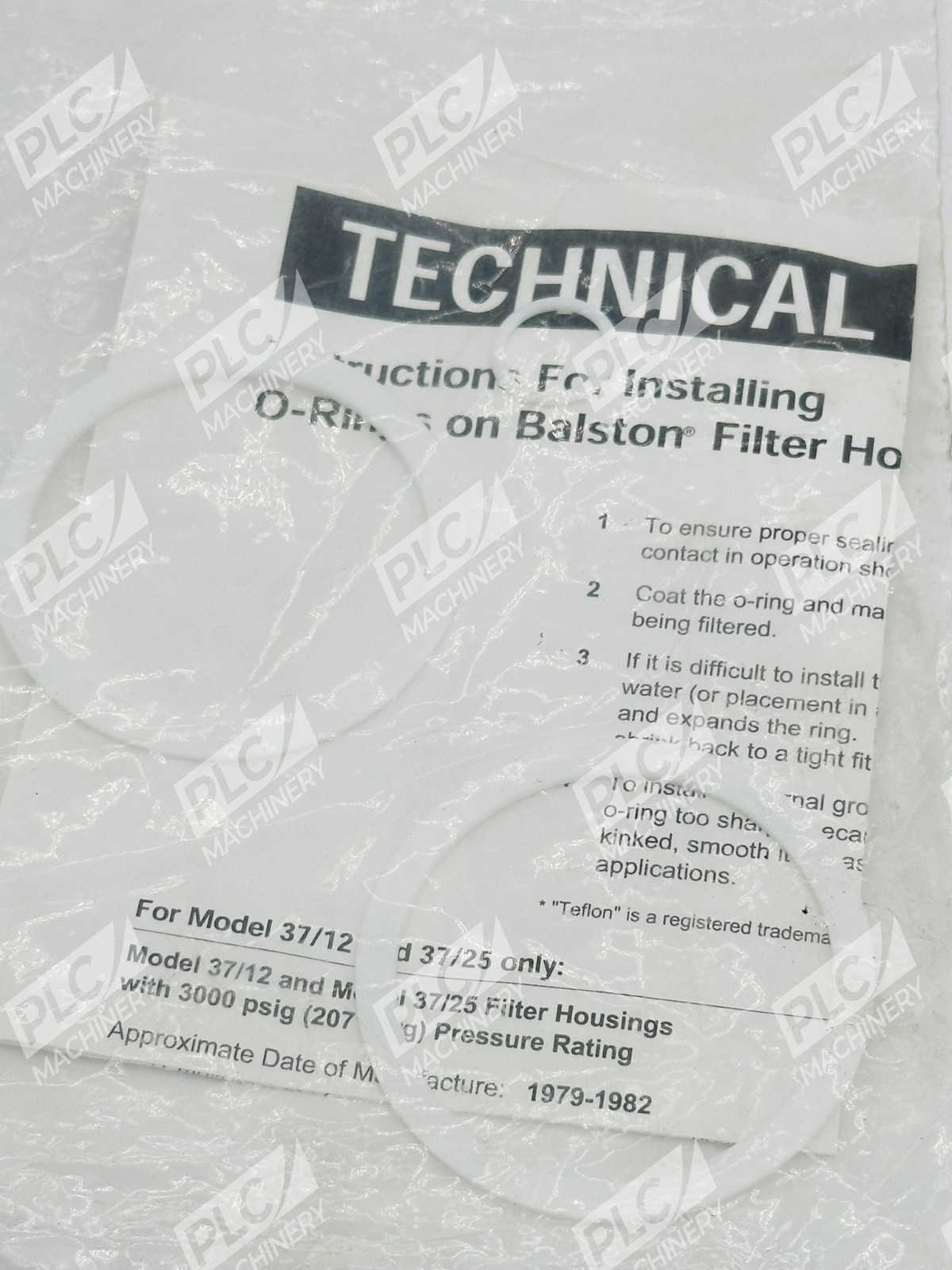 Balston 22956 Filter Element Seal Set - Image 4