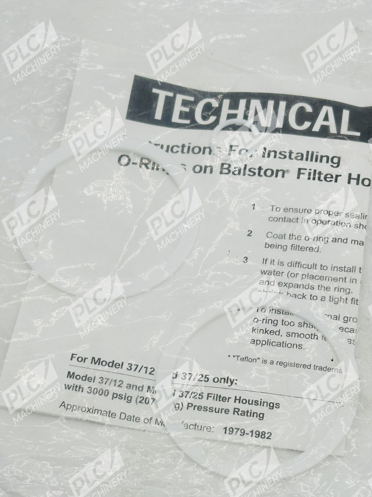 Balston 22956 Filter Element Seal Set - Image 5