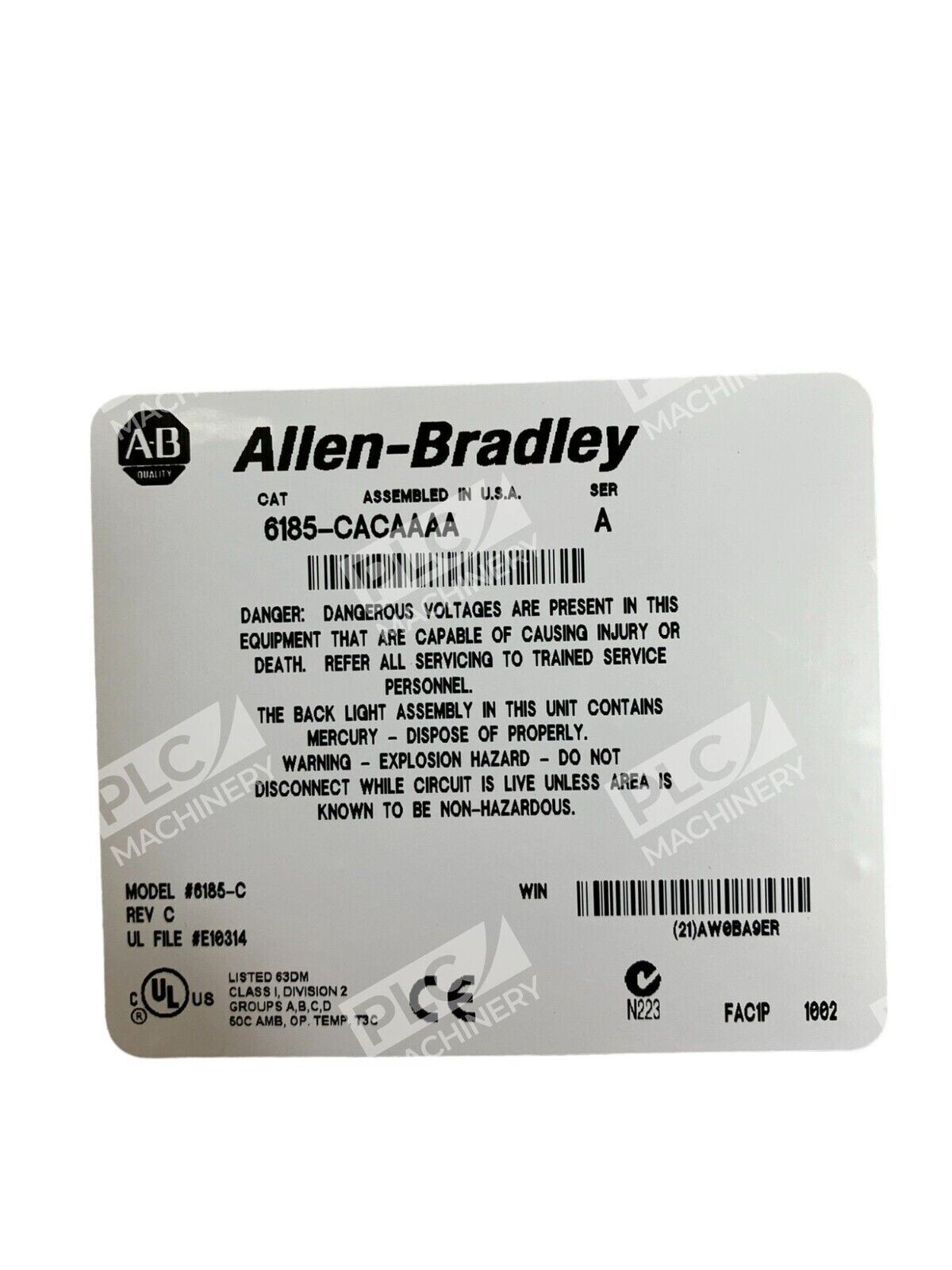 Allen Bradley 6185-CACAAAA Series A Industrial Monitor 15" Flat Panel - Image 6