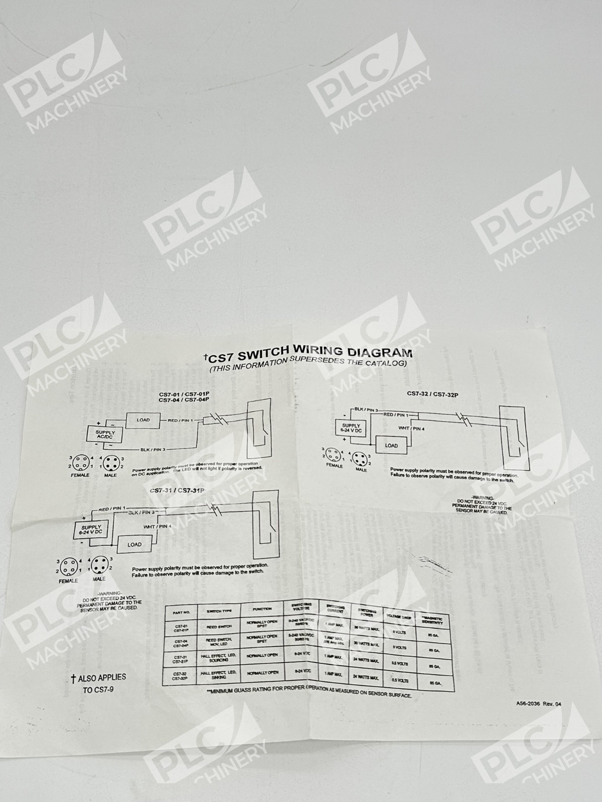 Norgren CS7-04 / 720-000-004 Magnet Operated Reed Switch Sensor - Image 2