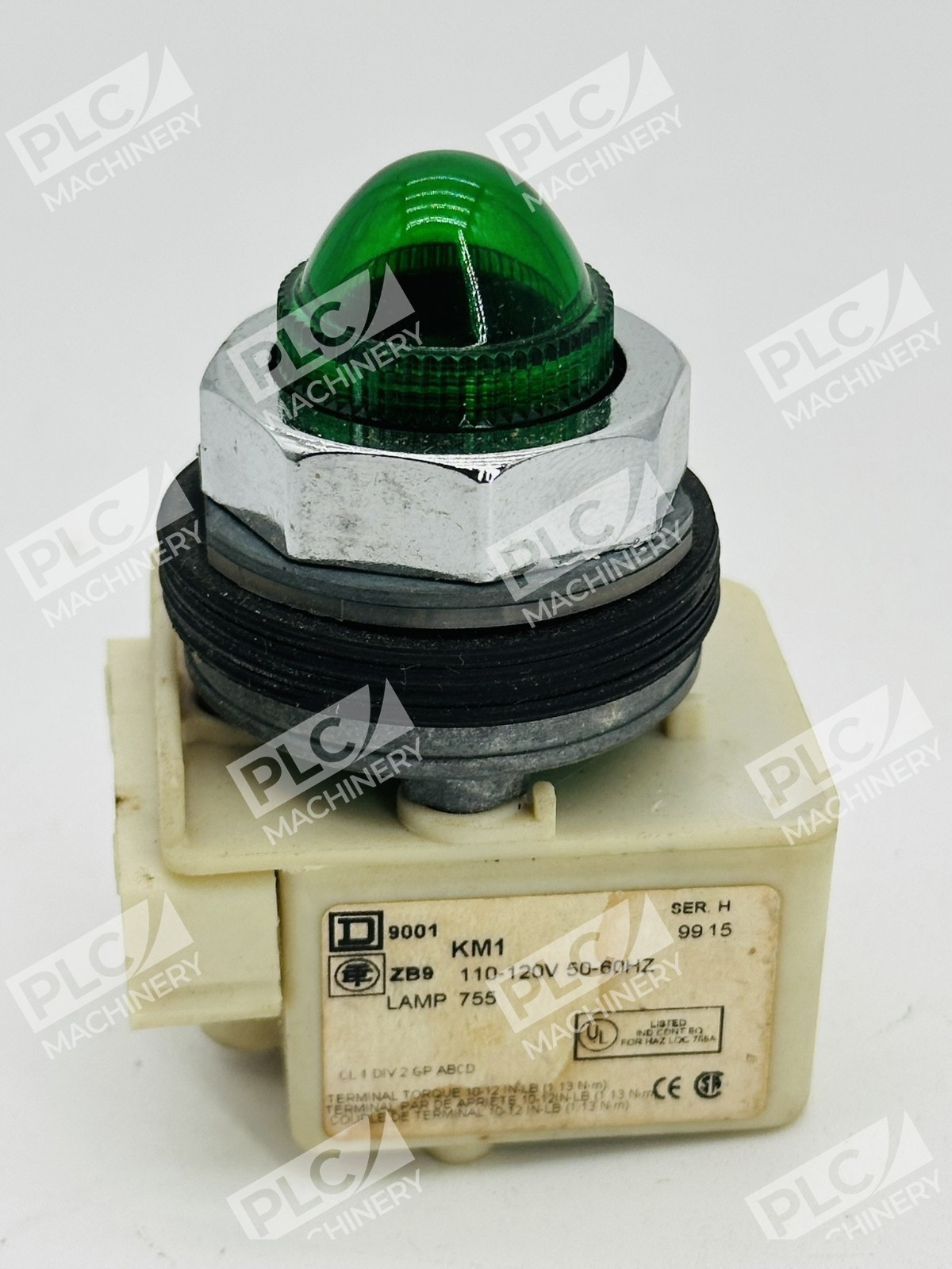 Square D 9001KP1 Pilot Light Transformer Block w/ Green Lens - Image 6