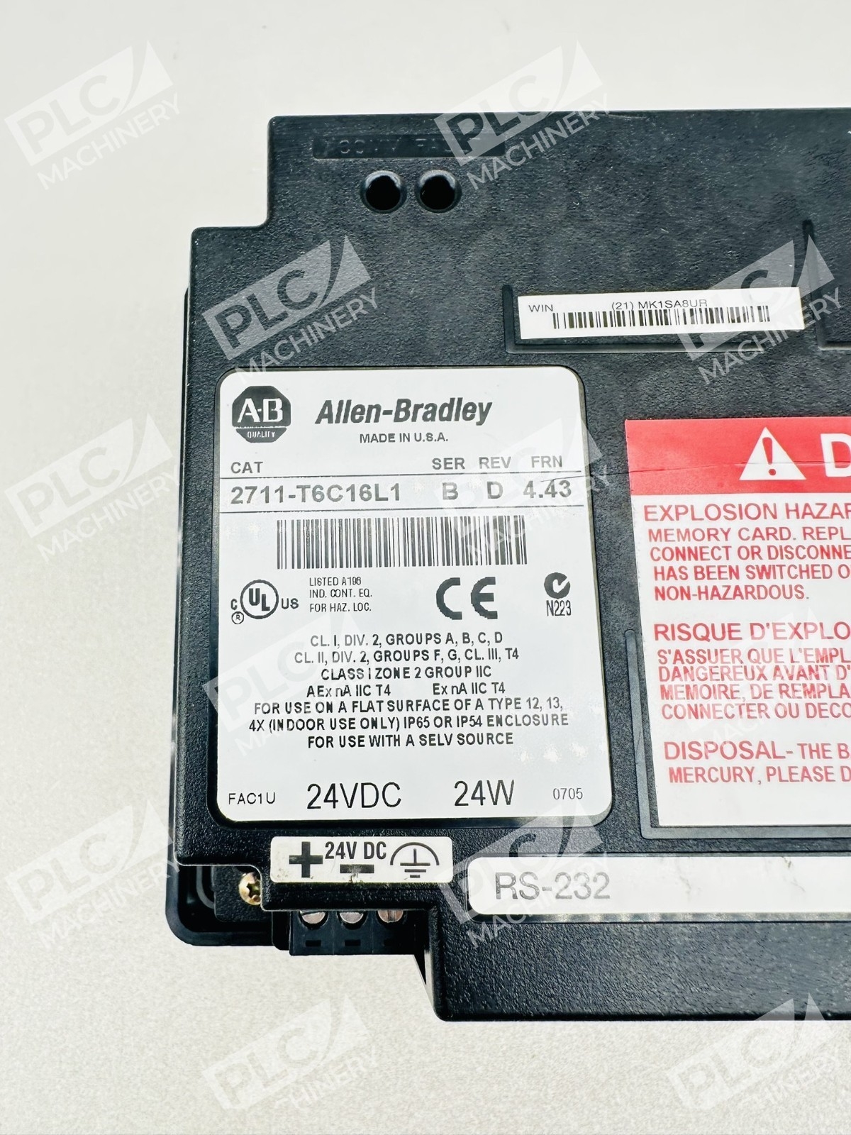 Allen Bradley 2711-T6C16L1 Series B PanelView 600 - Image 4