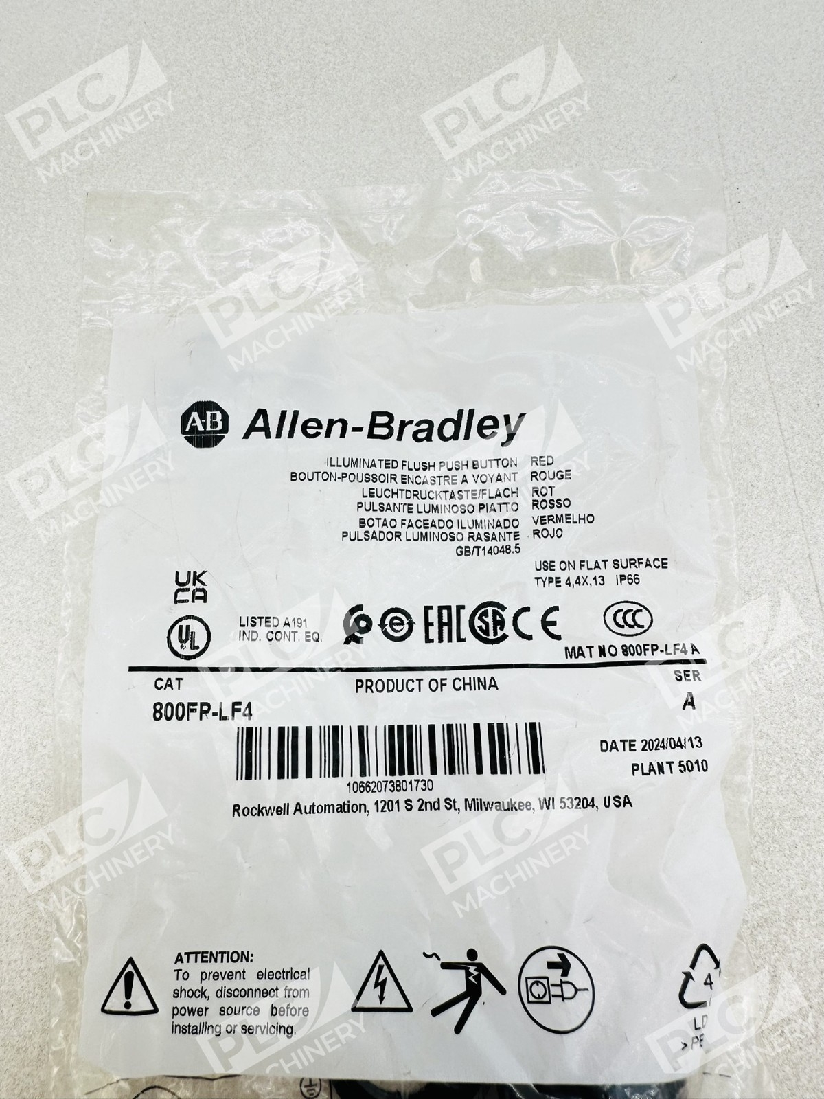 Allen Bradley 800FP-LF4 Illuminated Push Button Ser A Lot of 2 - Image 4