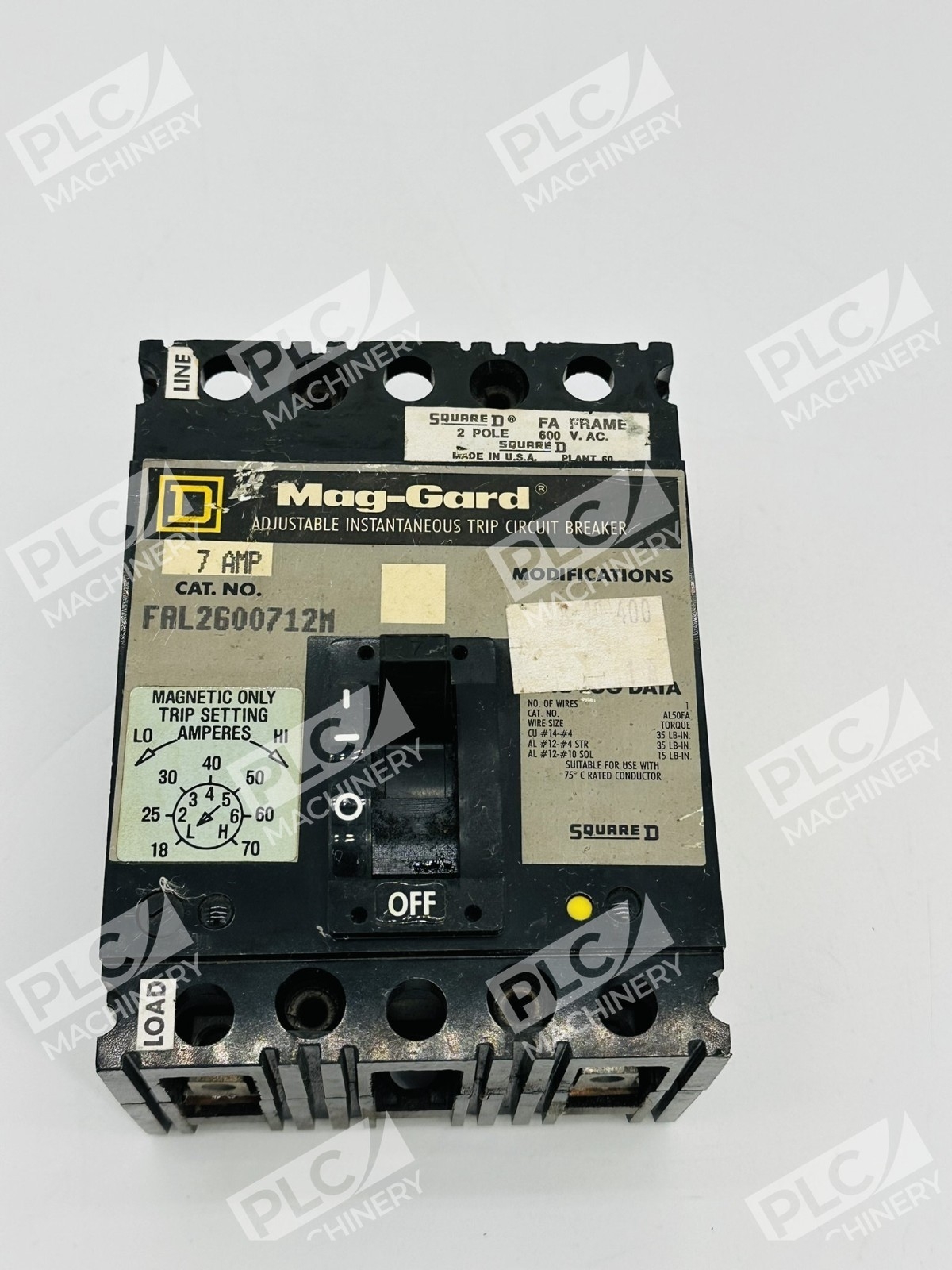Square D FAL2600712M Mag-Gard Circuit Breaker 7A - Image 2