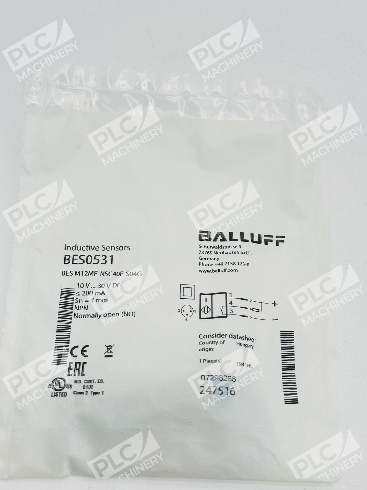 Balluff BES0531 Inductive Proximity Sensor M12 NPN BES M12MF-NSC40F-S04G - Image 2