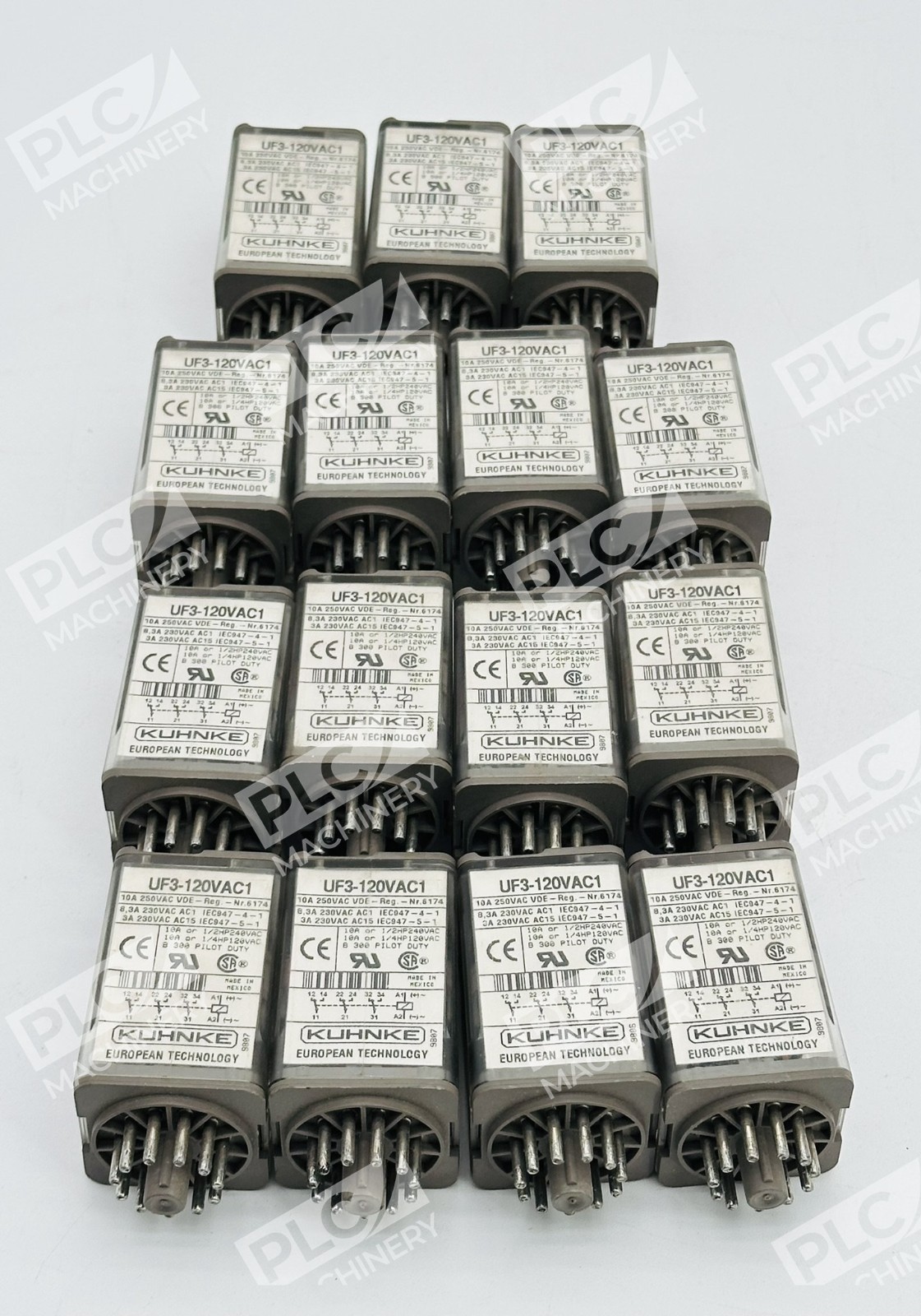 Kuhnke UF3-120VAC1 Plug-in Industrial Relay 10A 250VAC Lot of 15