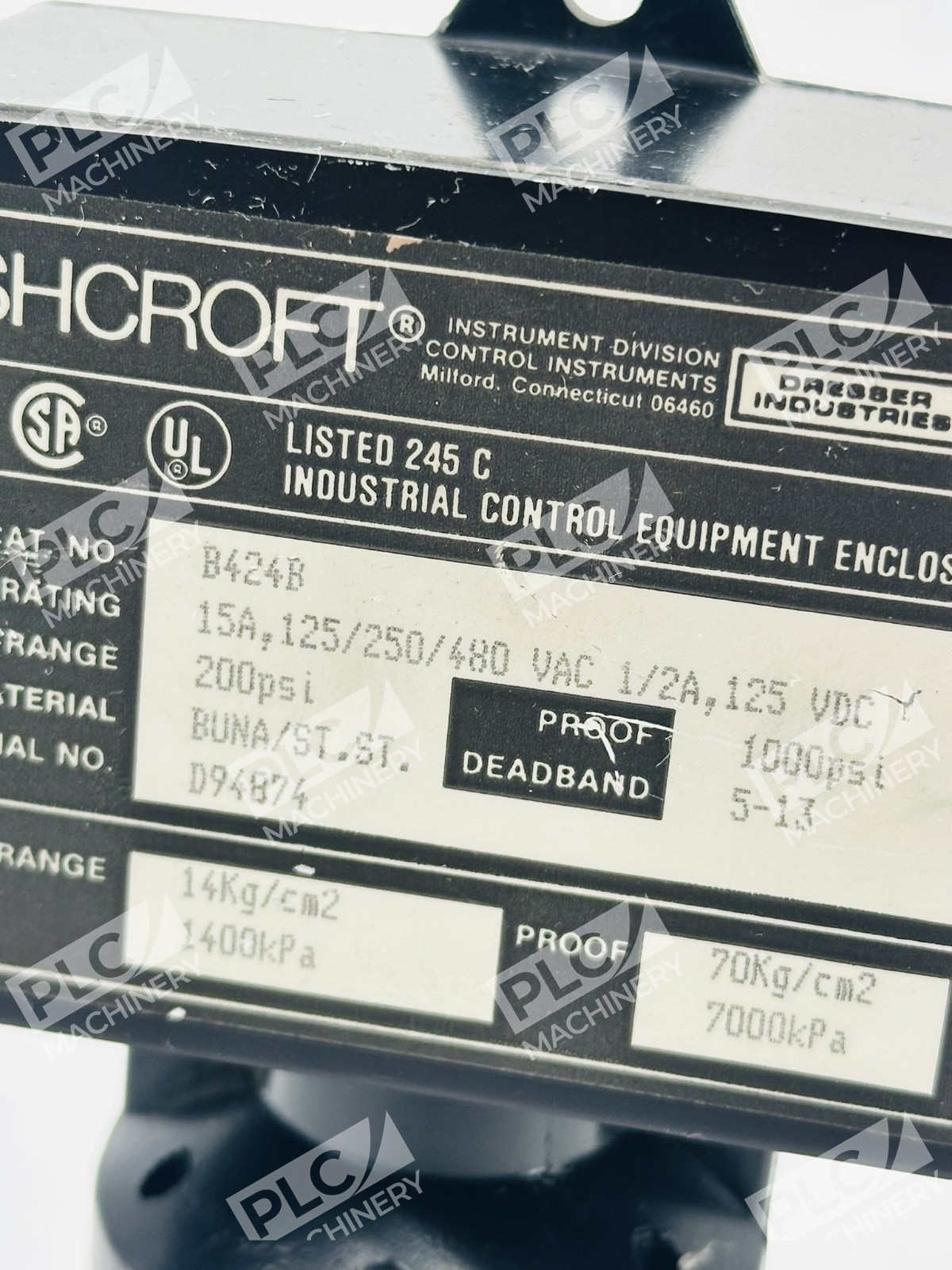 Ashcroft B424B Adjustable Industrial Pressure Switch 200-1000psi - Image 9