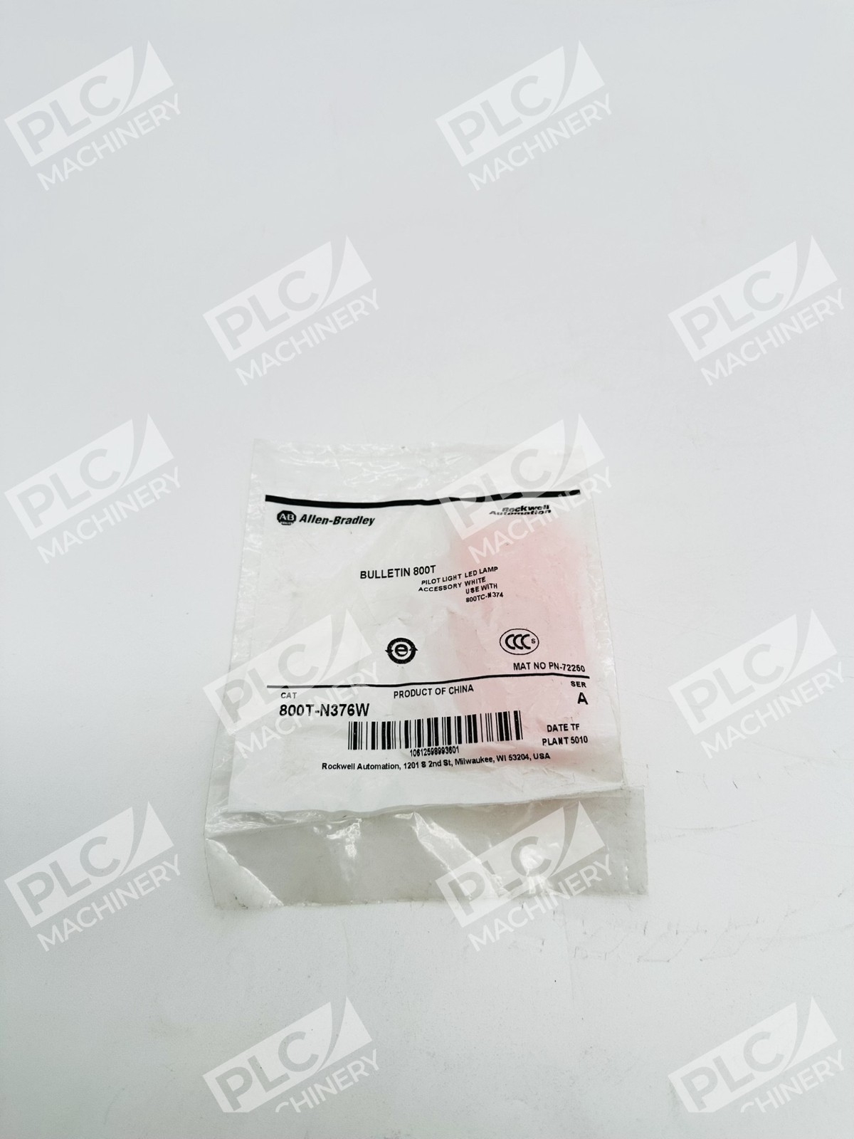 Allen Bradley 800T-N376W Pilot Light LED Lamp Ser A Lot of 5 - Image 2