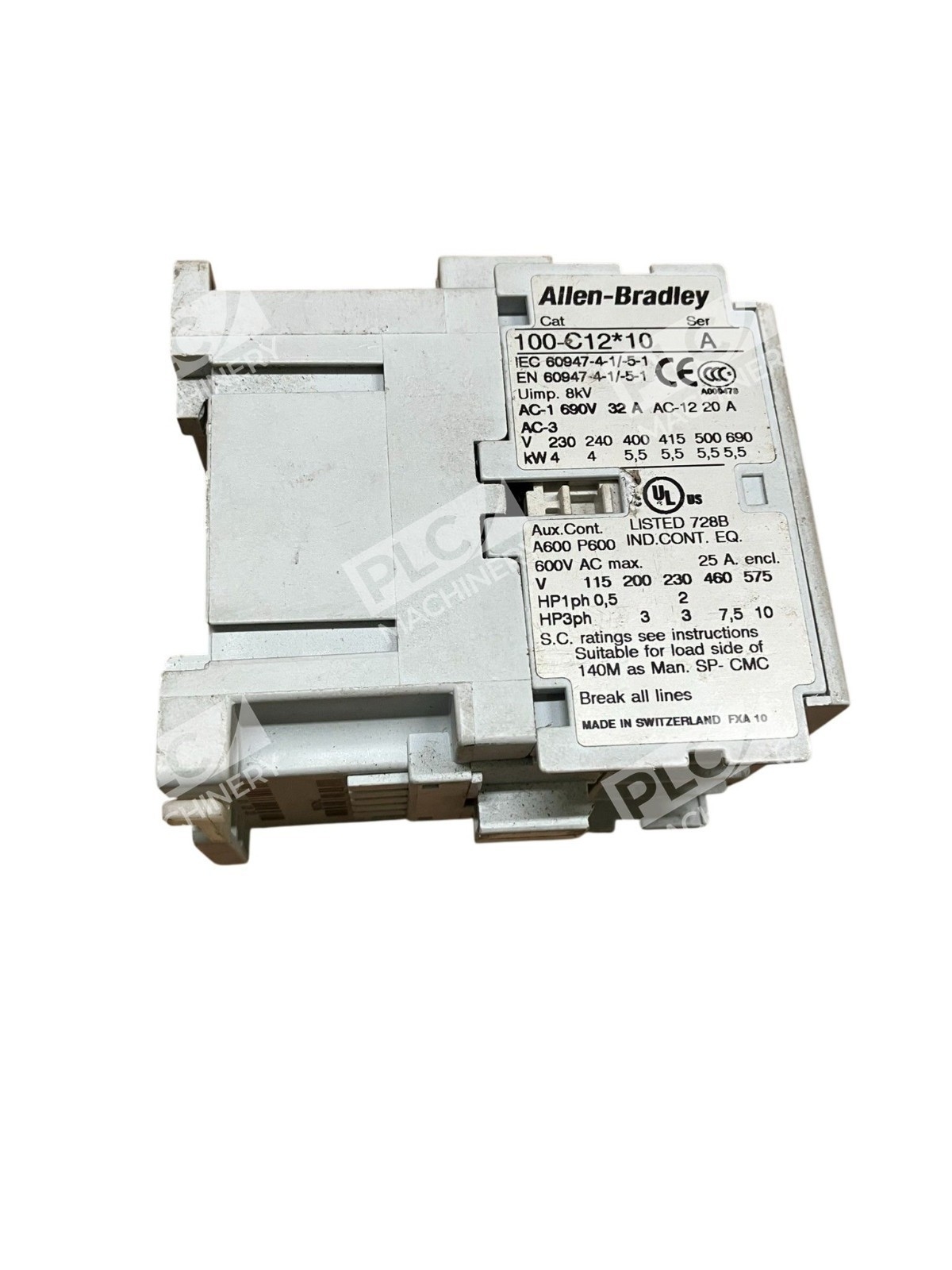 100-C12*10 /A Allen-Bradley 3-Pole Contactor 12A Auxiliary