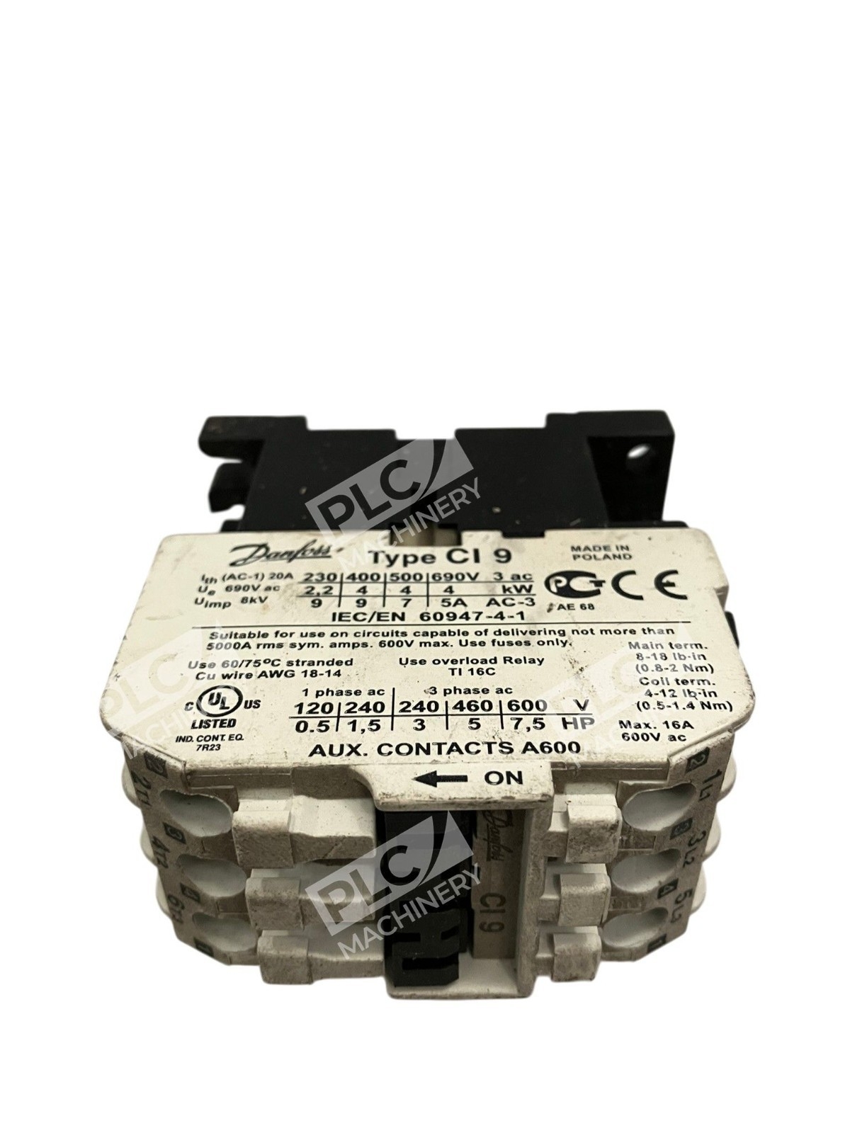 CI 9 - Danfoss - 3-Pole Magnetic Auxiliary Contactor 690V - Image 2