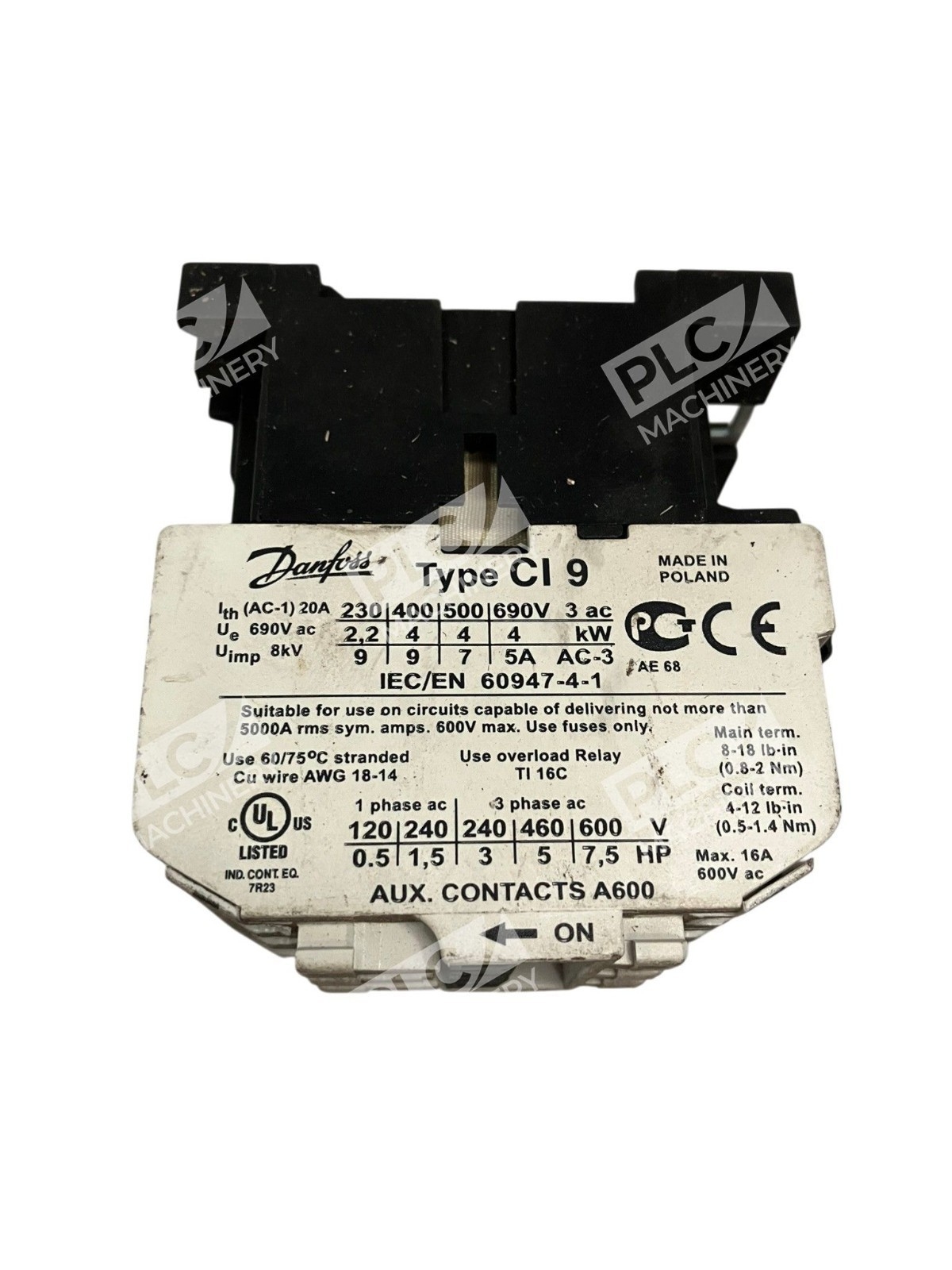 CI 9 - Danfoss - 3-Pole Magnetic Auxiliary Contactor 690V