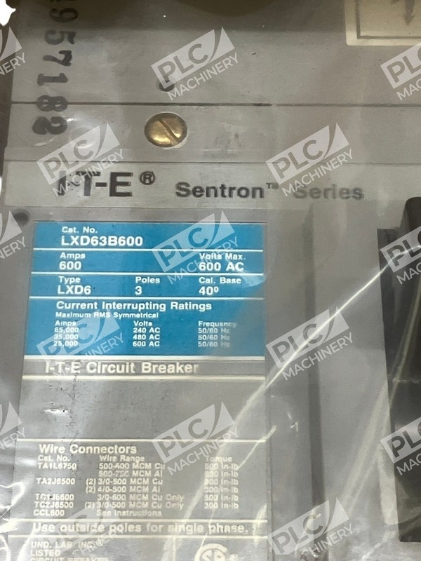 LXD63B600 - Siemens - I-T-E Molded Case Circuit Breaker 3P - Image 5