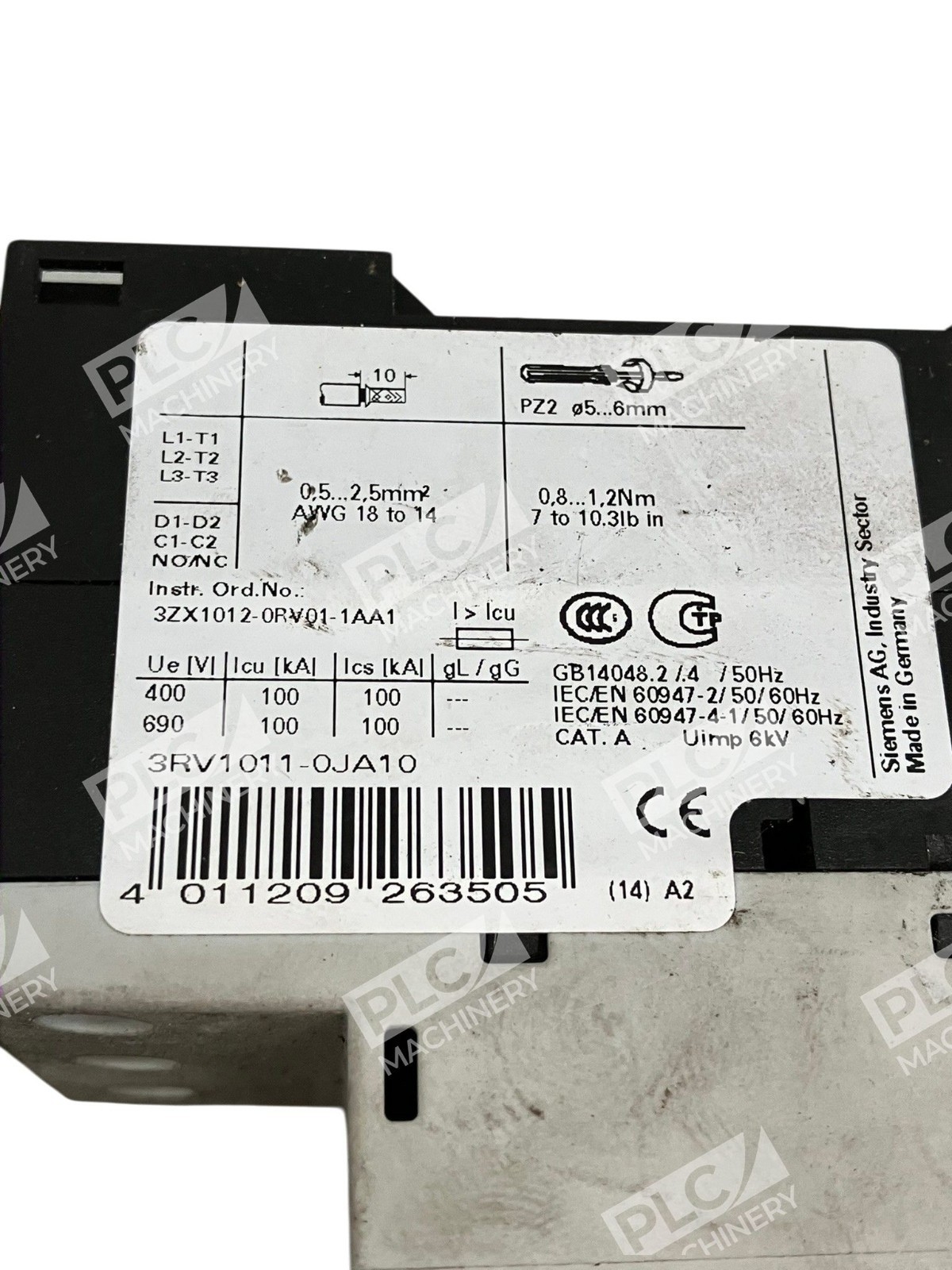 3RV1011-0JA10 - Siemens - Sirius 3RV1 Motor Starter Protector - Image 2