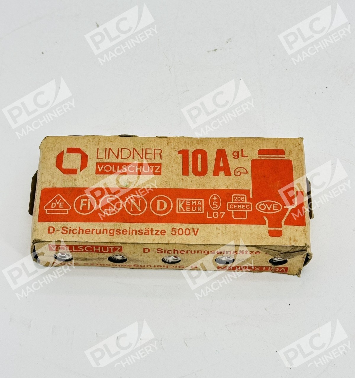 Lindner Vollschutz 10A gL D-Sicherungseinsätze 500V Bottle Fuse Box of 5