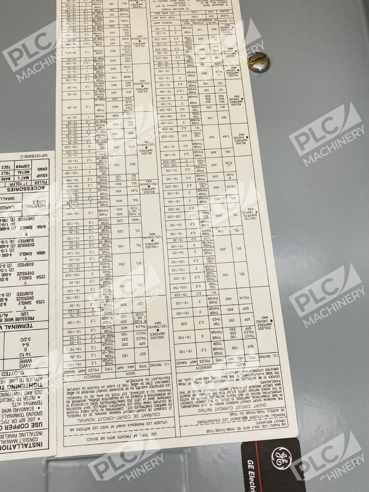 GE AQF1241MB A-Series Lighting Panelboard Interior - Image 12