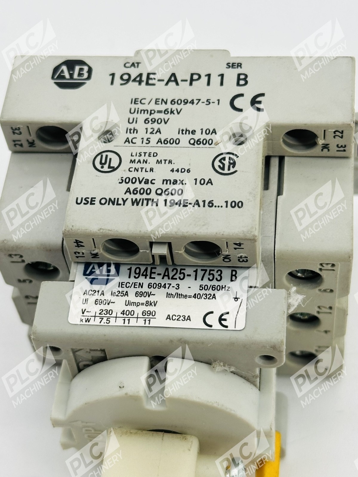 Allen Bradley 194E-A25-1753 Load Disconnect Switch w/ 194E-A-P11 Aux Con Ser B - Image 8