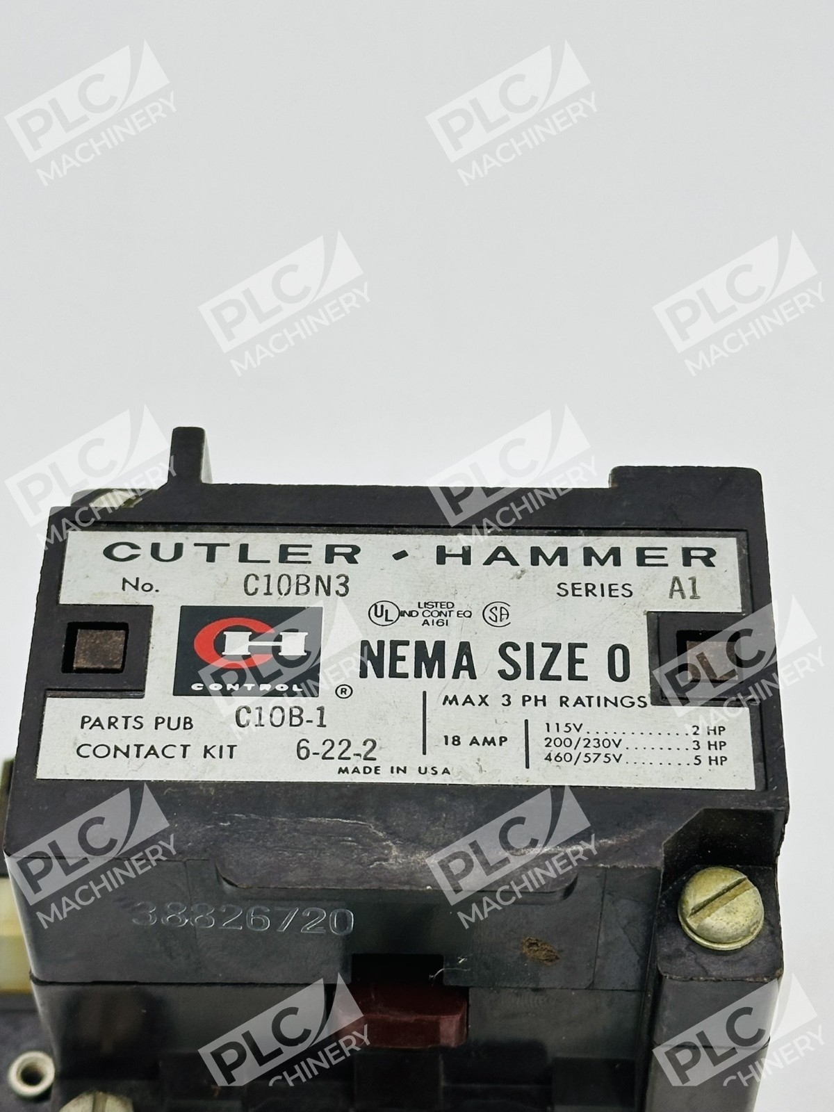 Cutler Hammer C10BN3 NEMA Size 0 Magnetic Contactor Series A1 - Image 5