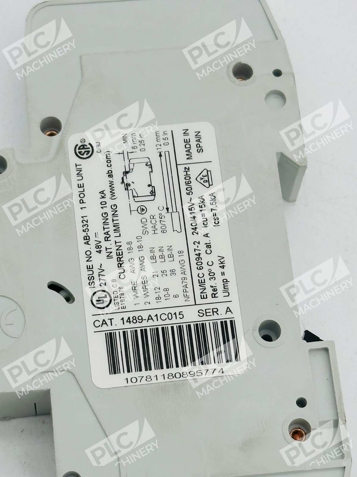 Allen Bradley 1489-A1C015 Miniature Circuit Breaker 1 Pole 15A Ser A - Image 8
