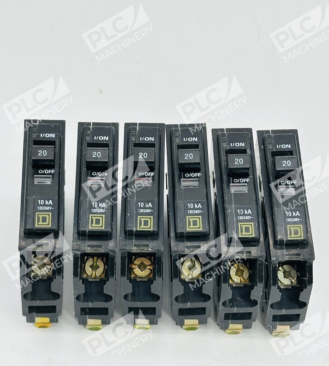 Square D QO 1-Pole 20A 10kA Miniature Circuit Breakers Lot of 6