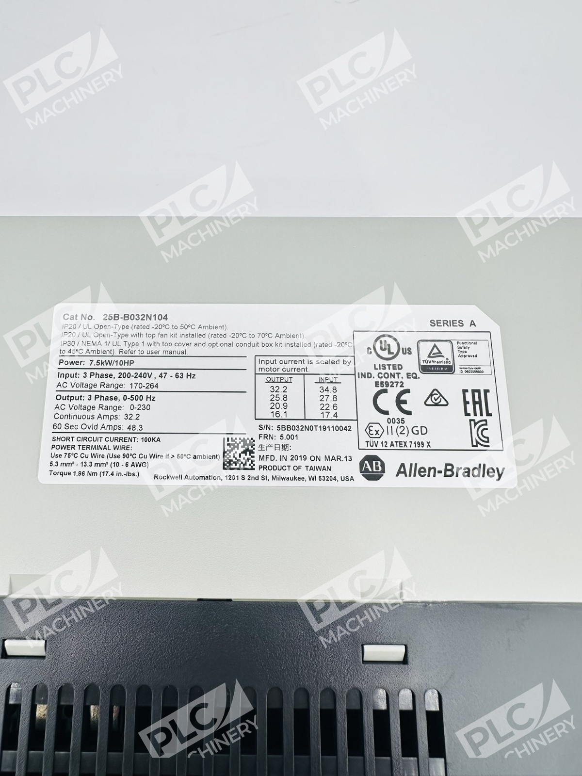 Allen Bradley 25B-B032N104 PowerFlex 525 AC Drive - Image 7