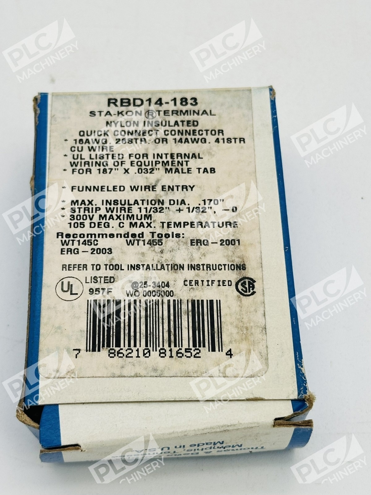 Thomas & Betts RBD14-183 Sta-Kon Insulated Quick Connect Terminal Box of 100 - Image 4