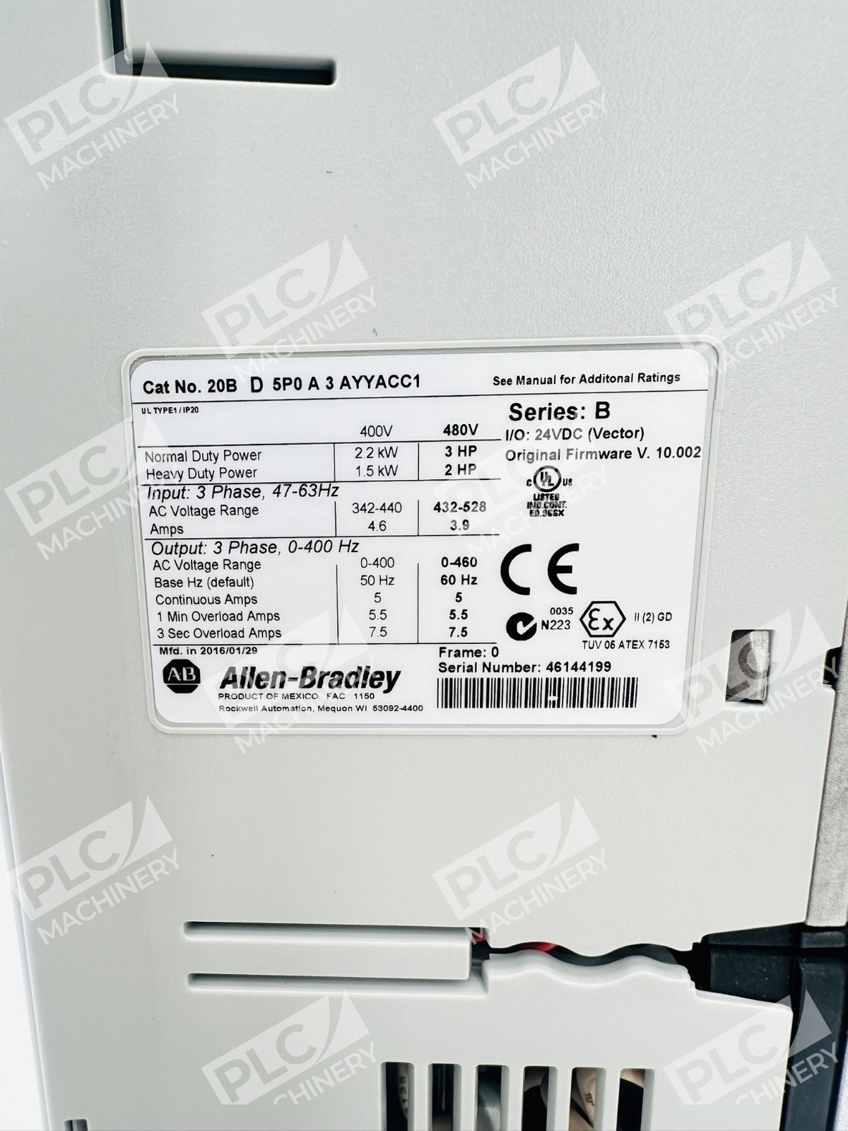 Allen Bradley 20BD5P0A3AYYACC1 Series B PowerFlex 700 AC Drive - Image 6