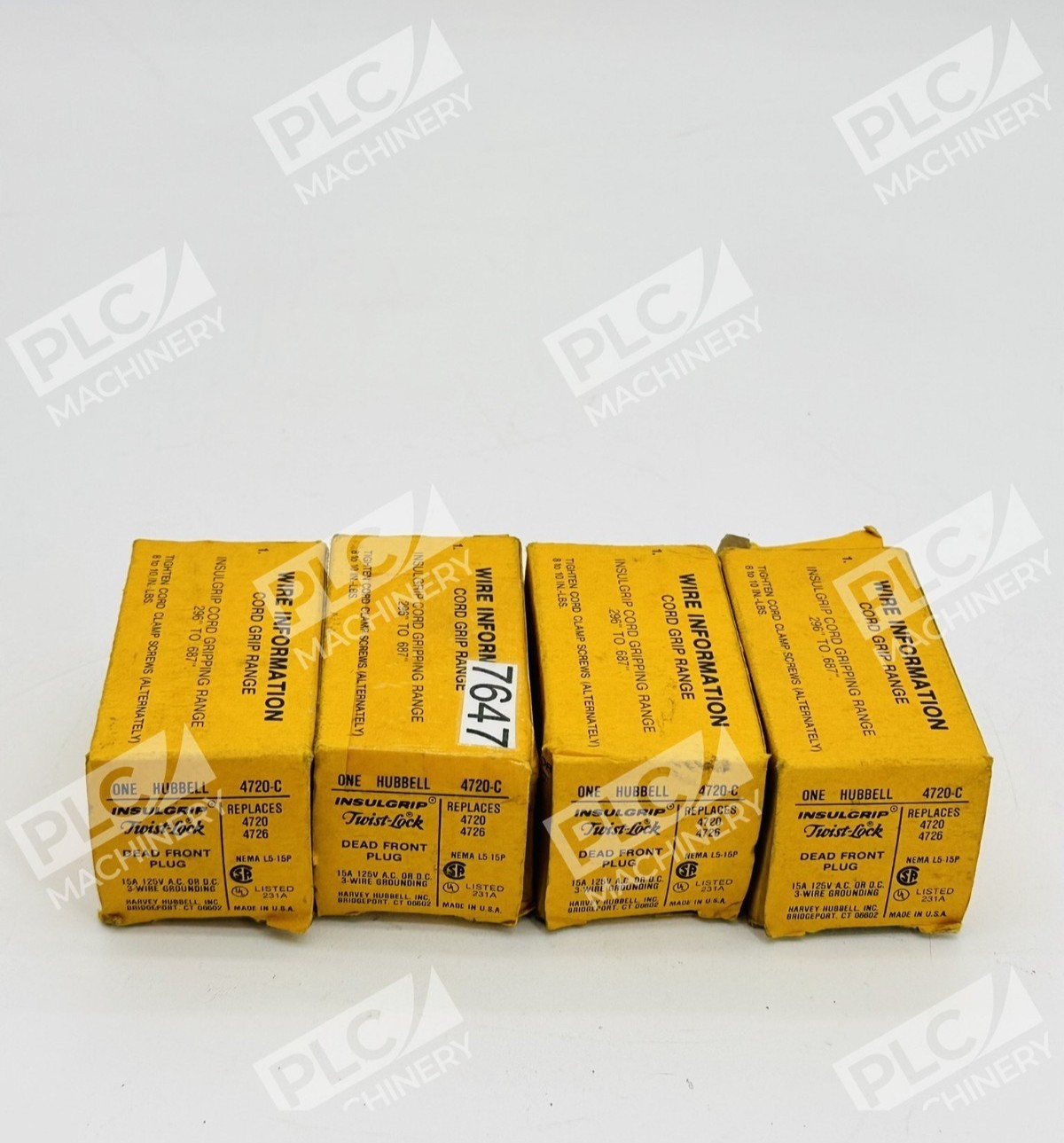 Hubbell 4720-C Twist-Lock Insulgrip Dead Front Plug Lot of 4
