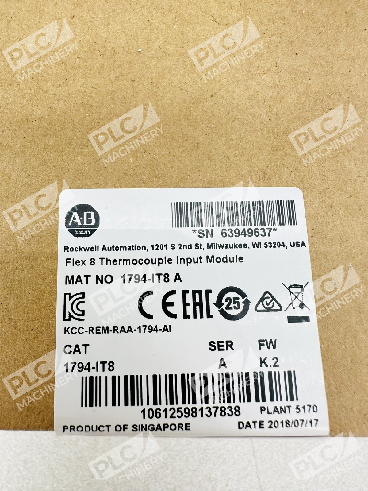 Allen Bradley 1794-IT8 Series A Flex 8 Thermocouple Input Module Sealed - Image 4