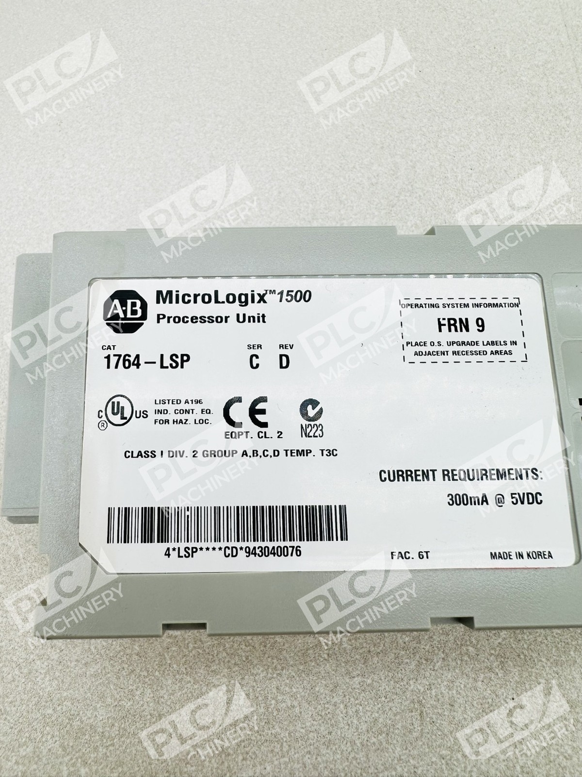 Allen Bradley 1764-LSP MicroLogix 1500 Processor Unit Ser C Rev D - Image 5